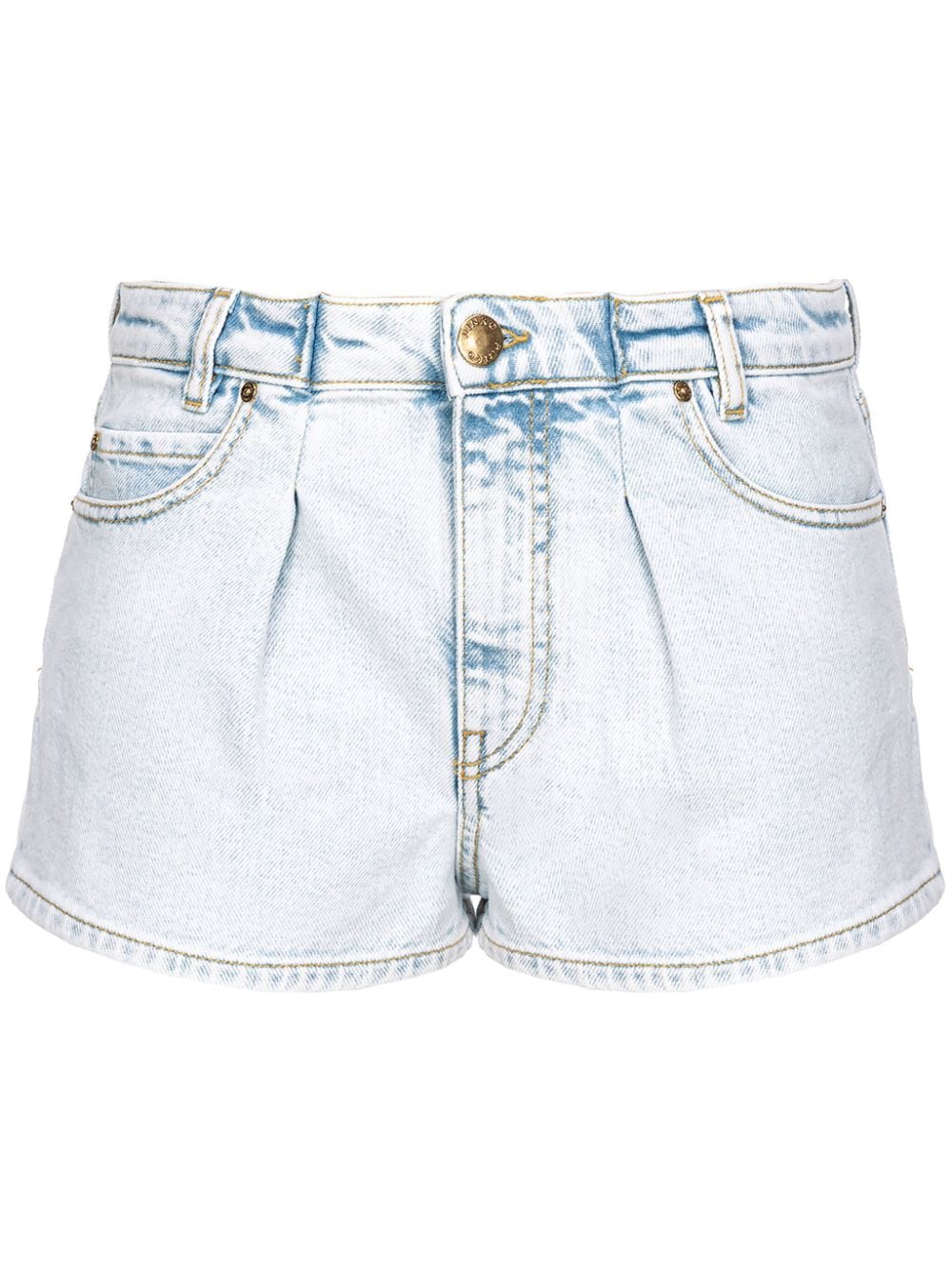 PINKO pleat-detail denim shorts - Blue von PINKO