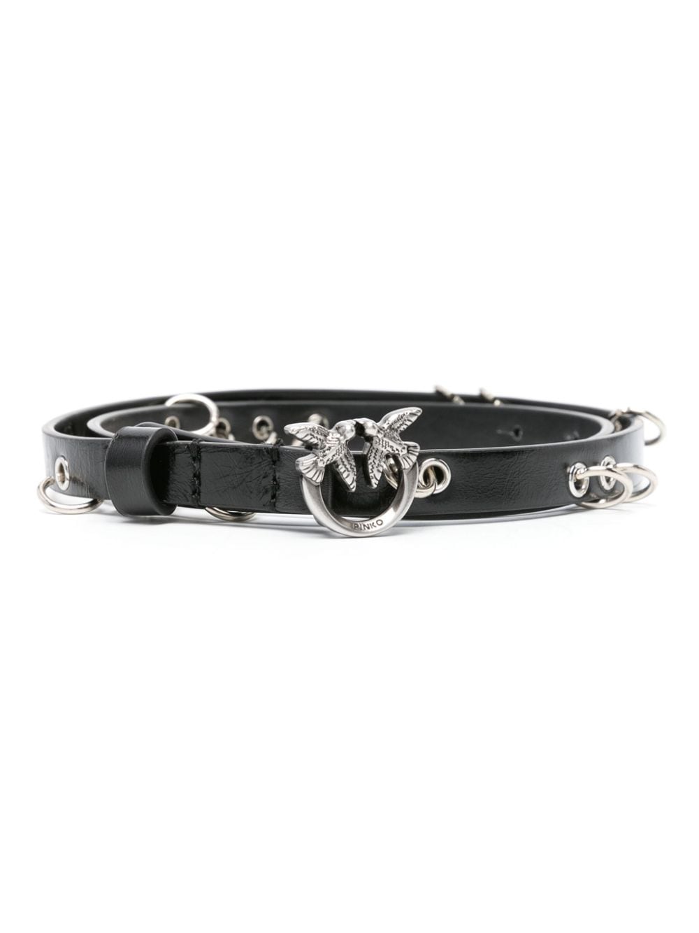 PINKO ring-detailing leather belt - Black von PINKO