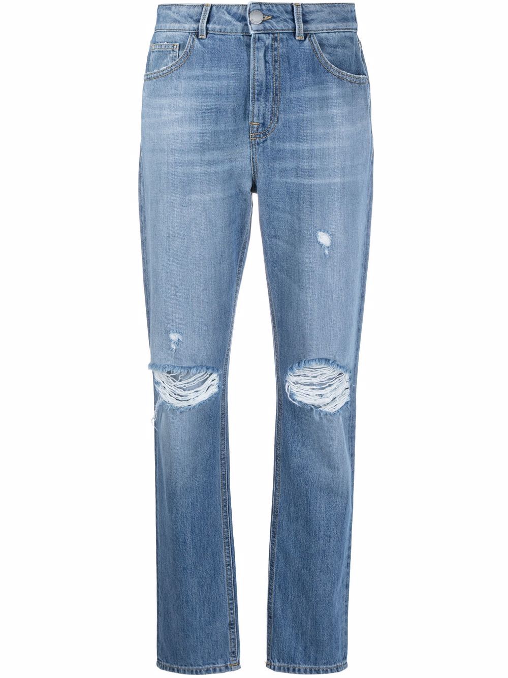 PINKO ripped-detail slim-fit jeans - Blue von PINKO