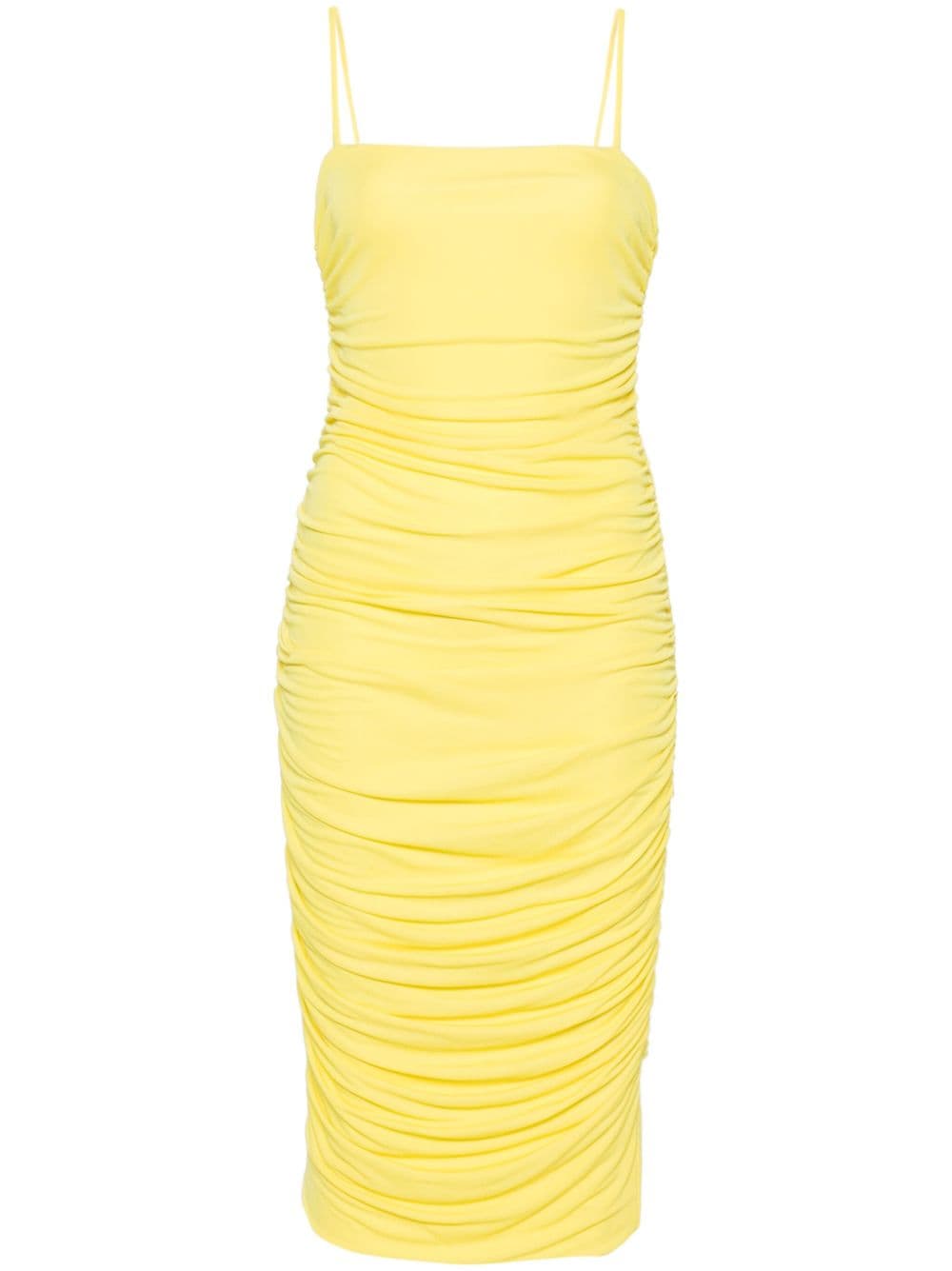 PINKO ruched crepe midi dress - Yellow von PINKO