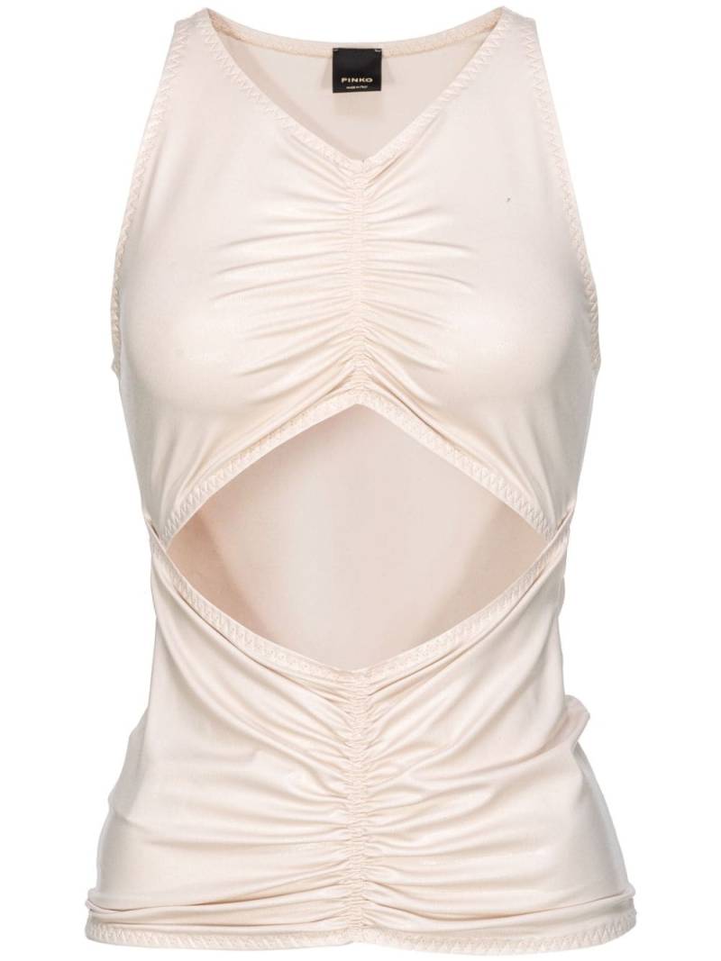 PINKO ruched cut-out tank top - White von PINKO