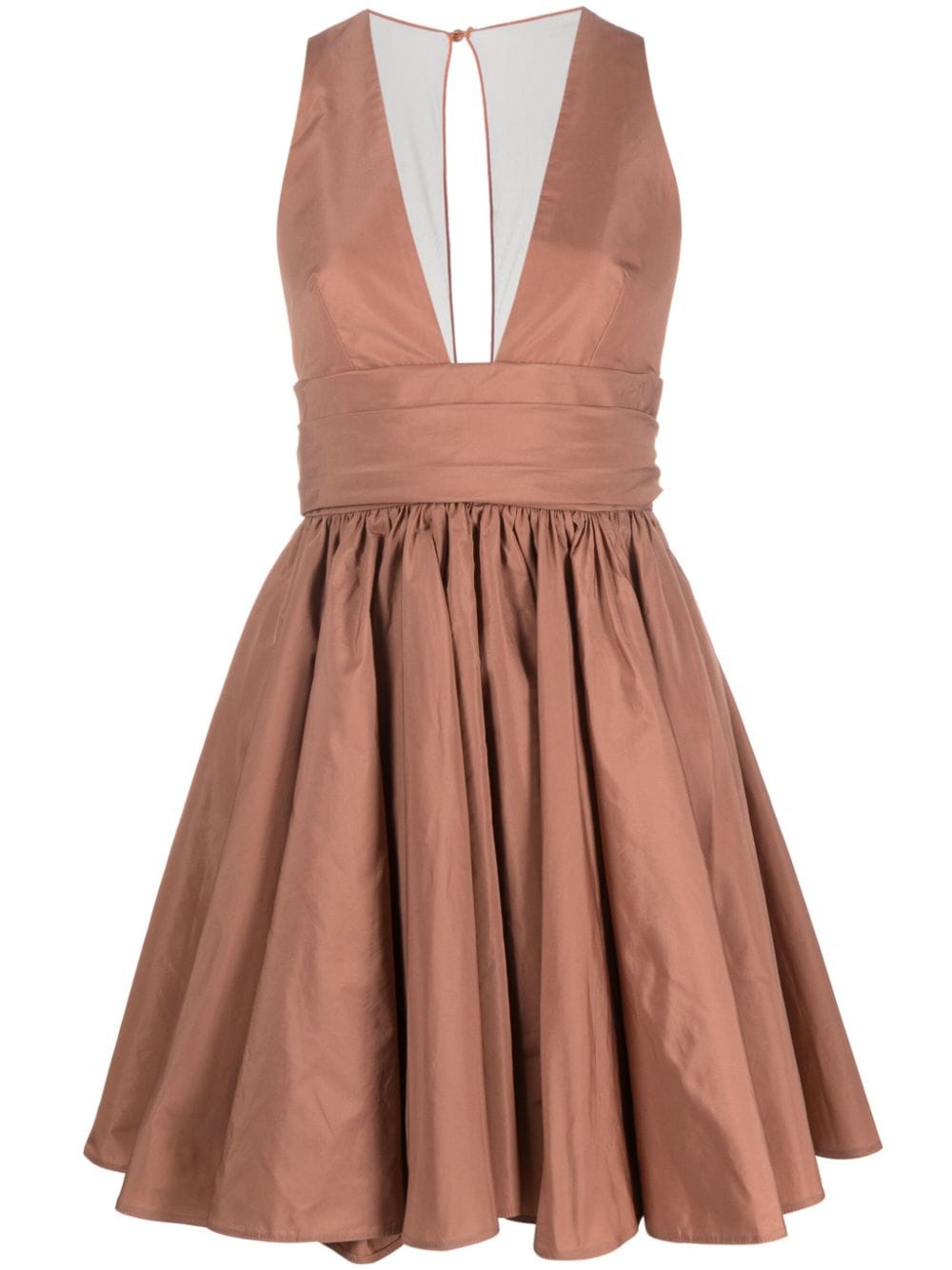 PINKO ruffle-hem V-neck minidress - Brown von PINKO