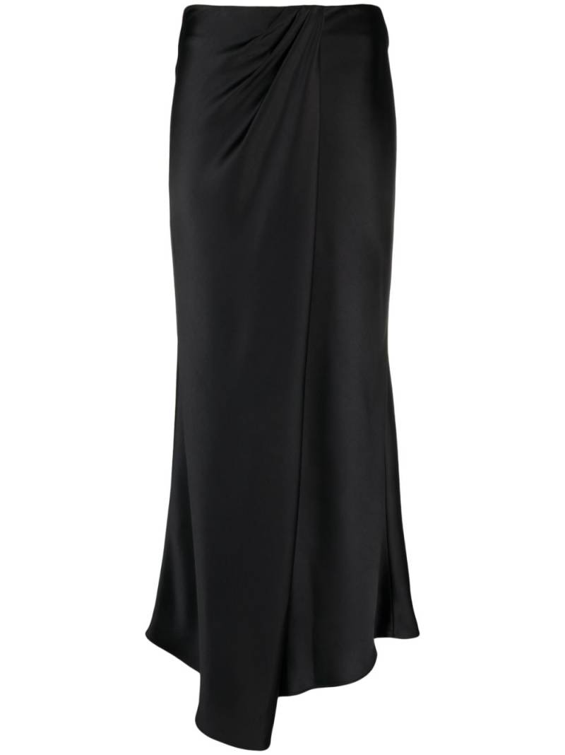 PINKO satin-finish asymmetric maxi skirt - Black von PINKO