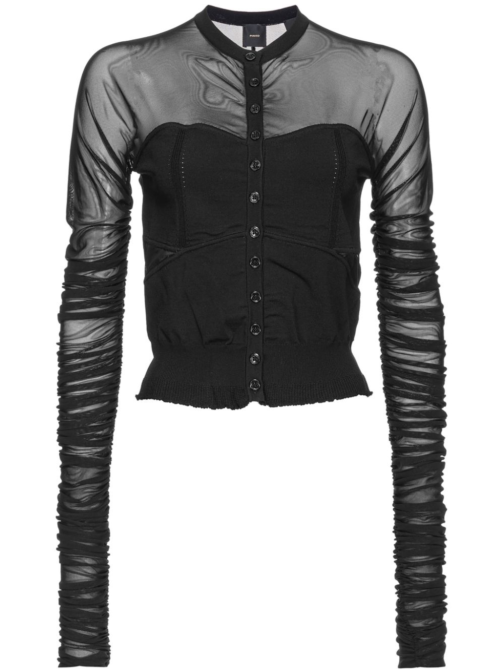 PINKO semi-sheer corset-style shirt - Black von PINKO