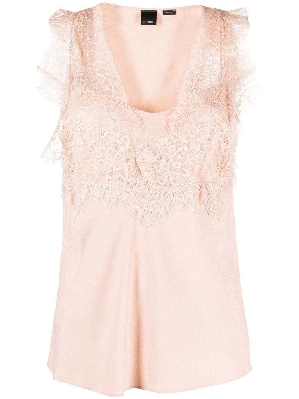 PINKO semi-sheer lace-panelled top von PINKO