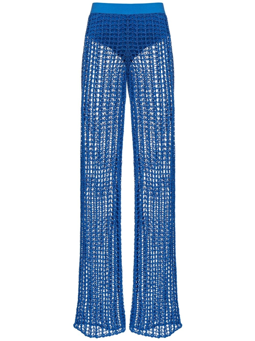 PINKO semi-sheer open-knit trousers - Blue von PINKO