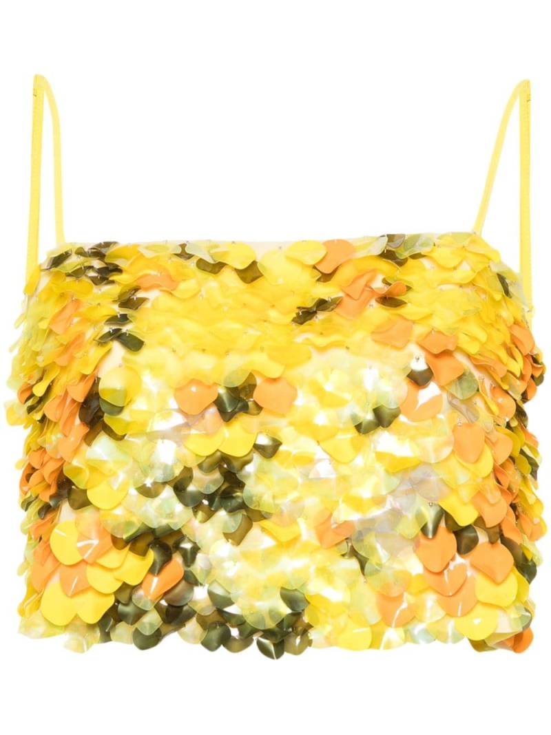 PINKO sequin-embellished crop top - Yellow von PINKO