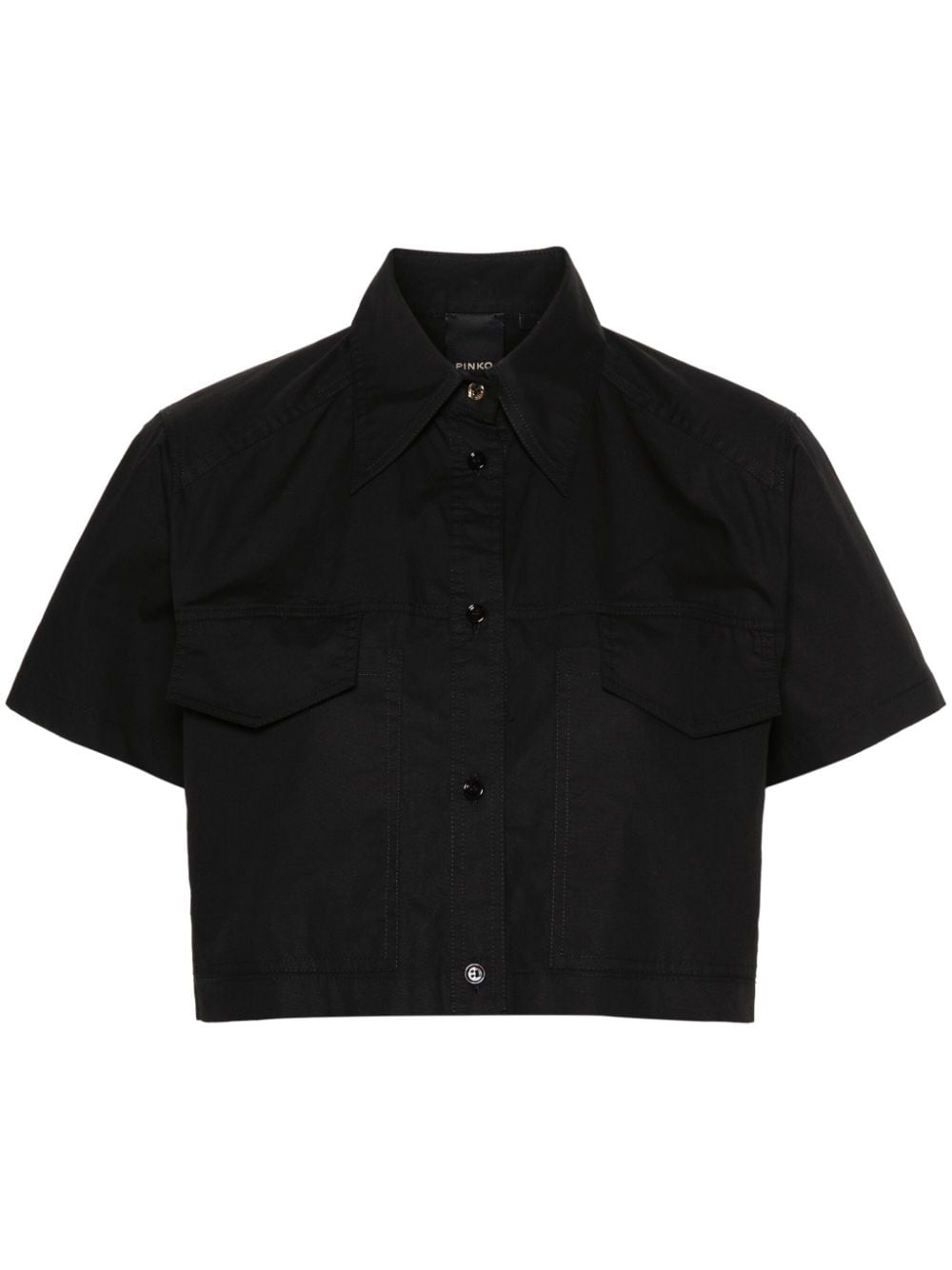 PINKO short-sleeve cotton shirt - Black von PINKO