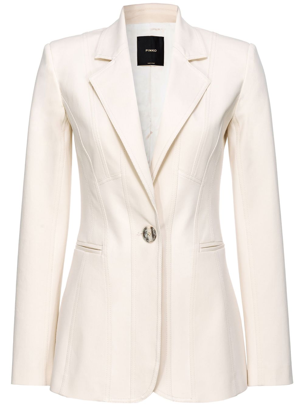 PINKO single-breasted cotton blazer - White von PINKO