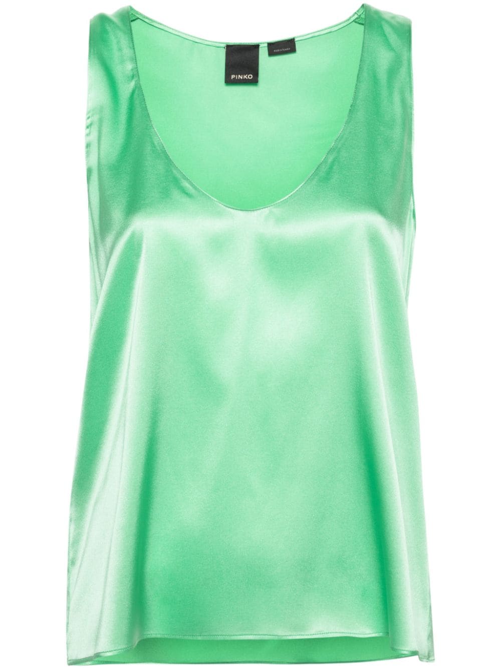 PINKO sleeveless stretch-silk top - Green von PINKO