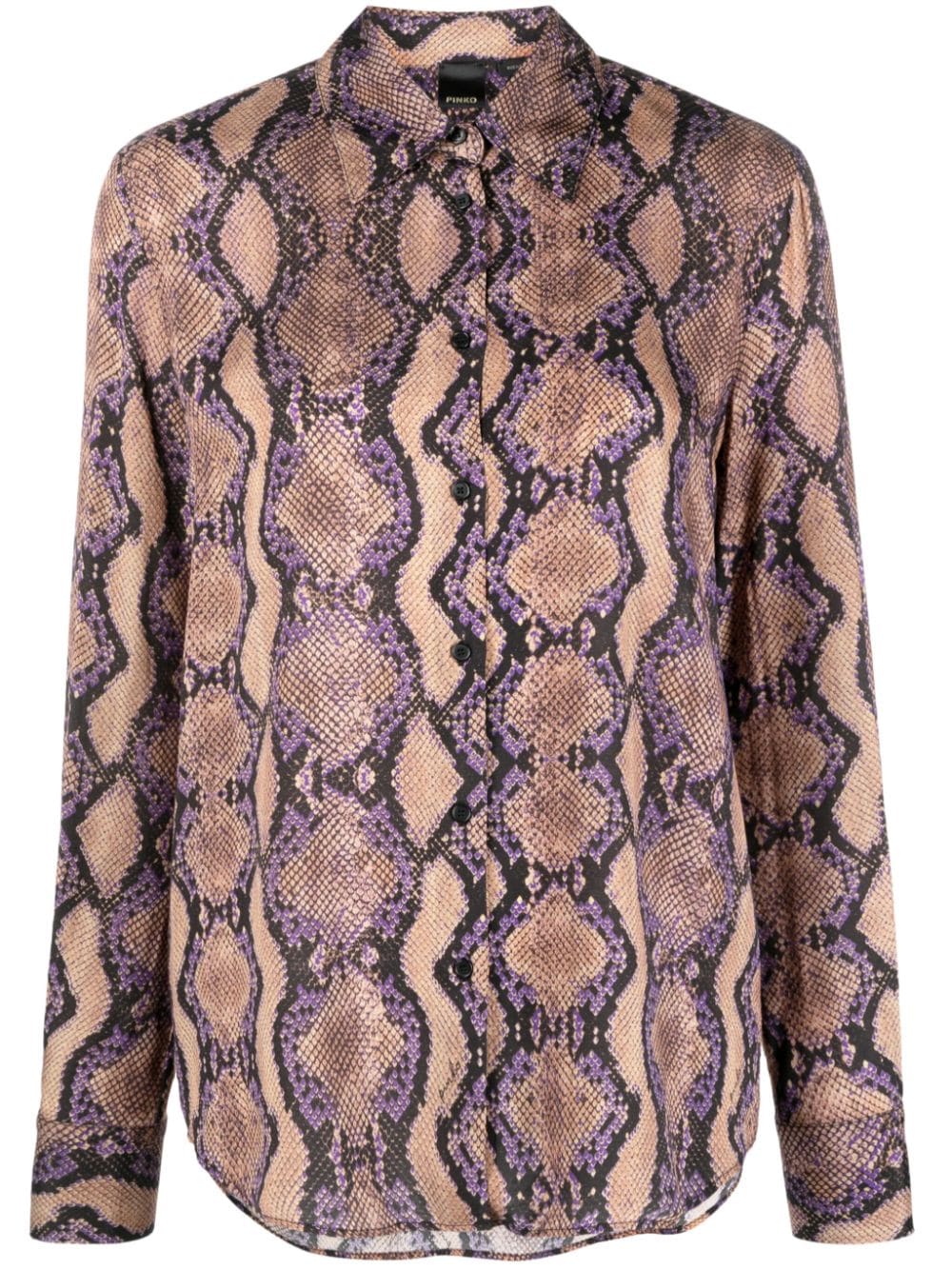 PINKO snakeskin-print long-sleeve shirt - Brown von PINKO