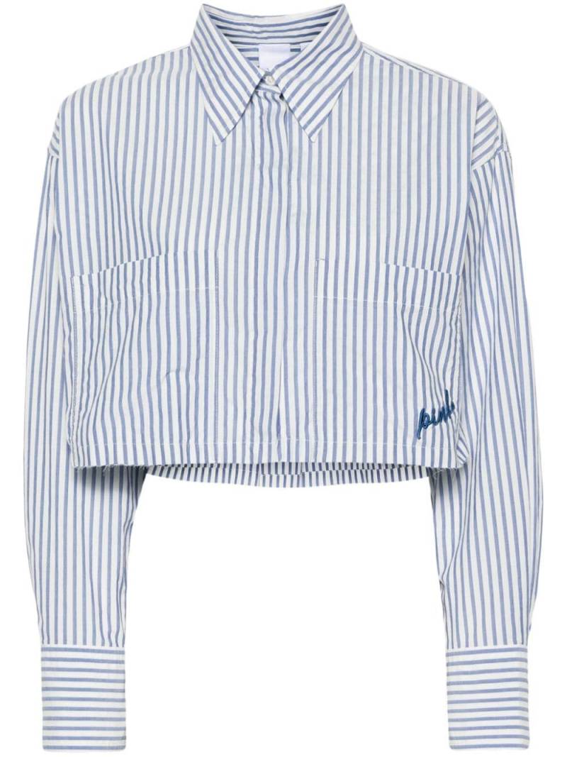 PINKO striped crop shirt - Blue von PINKO