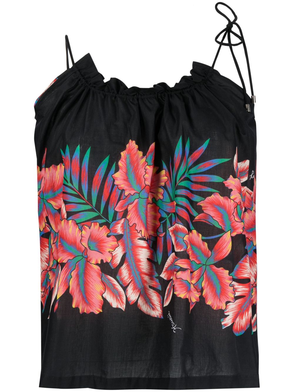 PINKO tropical-print muslin top - Black von PINKO