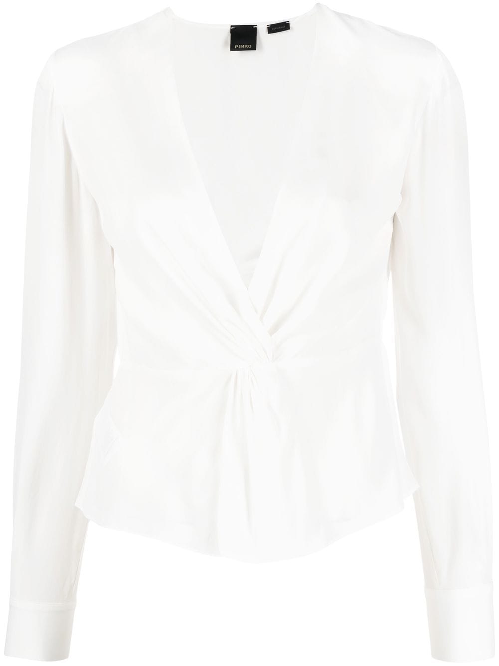 PINKO twisted V-neck blouse - White von PINKO
