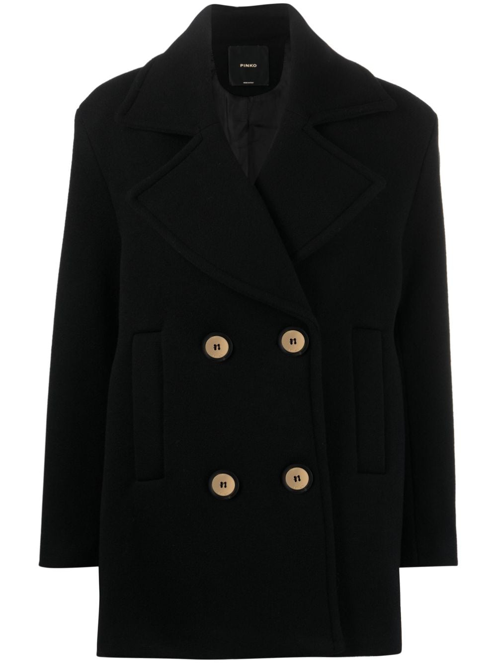 PINKO wide-lapel double-breasted coat - Black von PINKO