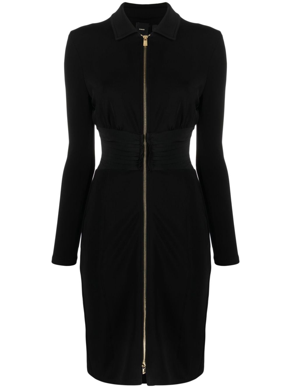 PINKO zip-front long-sleeve minidress - Black von PINKO