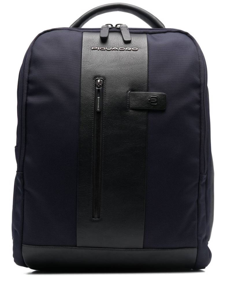 PIQUADRO two-tone logo-patch backpack - Blue von PIQUADRO