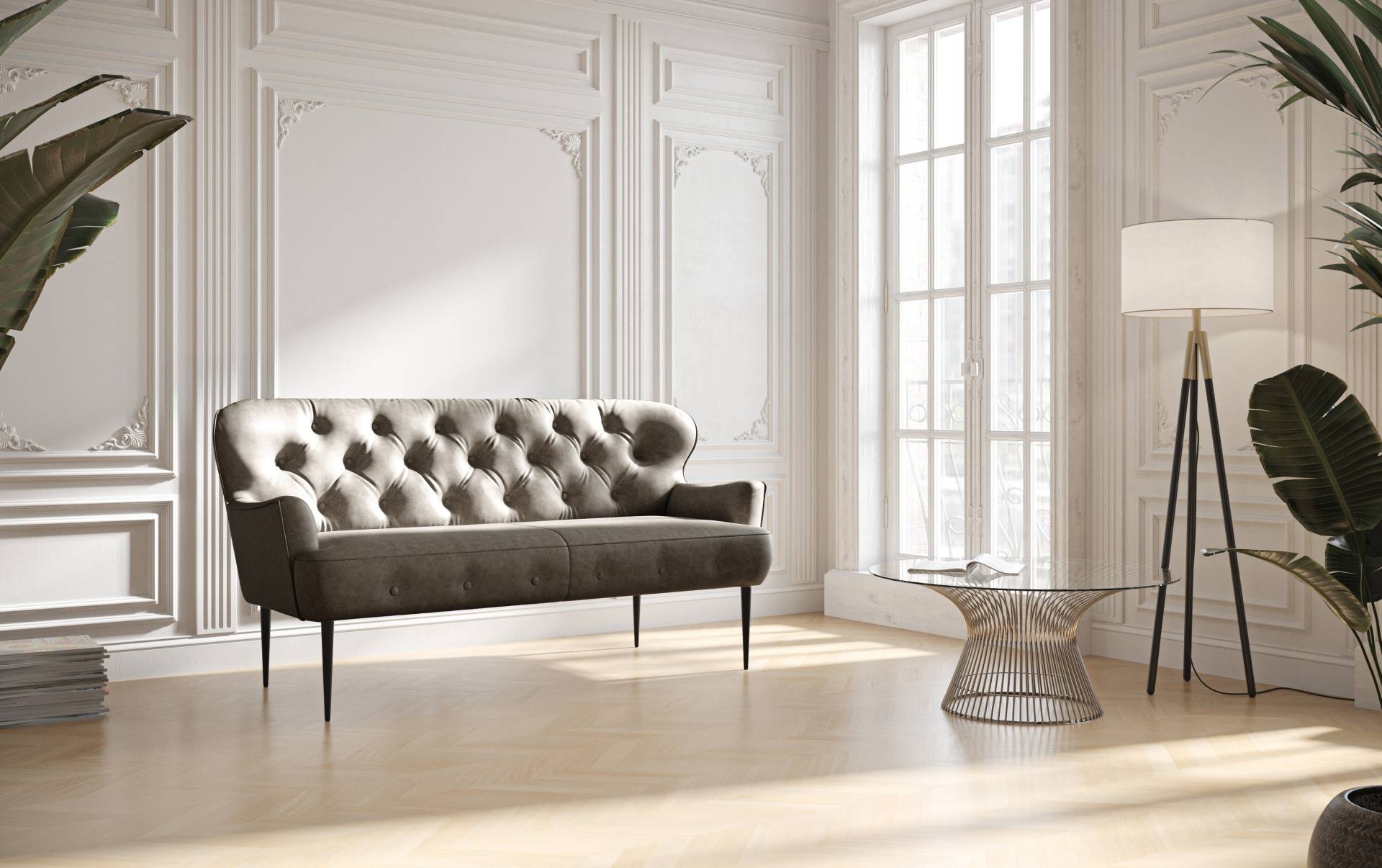 Places of Style 2,5-Sitzer »Amber«, mit Knopfheftung,in verschieden Stoffarten Places of Style 2,5-Sitzer »Amber«, mit Knopfheftung,in verschieden Stoffarten von PLACES OF STYLE