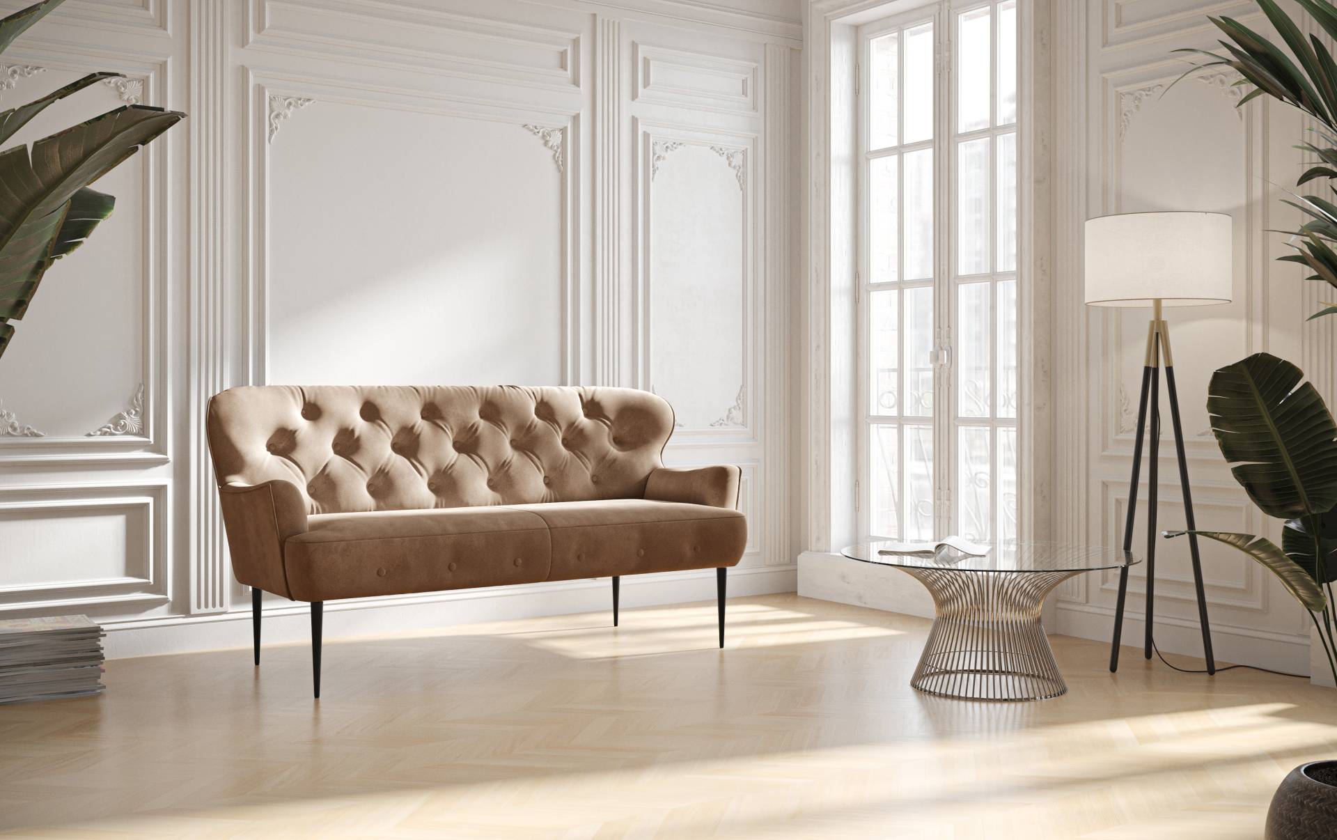 Places of Style 2,5-Sitzer »Amber«, mit Knopfheftung,in verschieden Stoffarten Places of Style 2,5-Sitzer »Amber«, mit Knopfheftung,in verschieden Stoffarten von PLACES OF STYLE