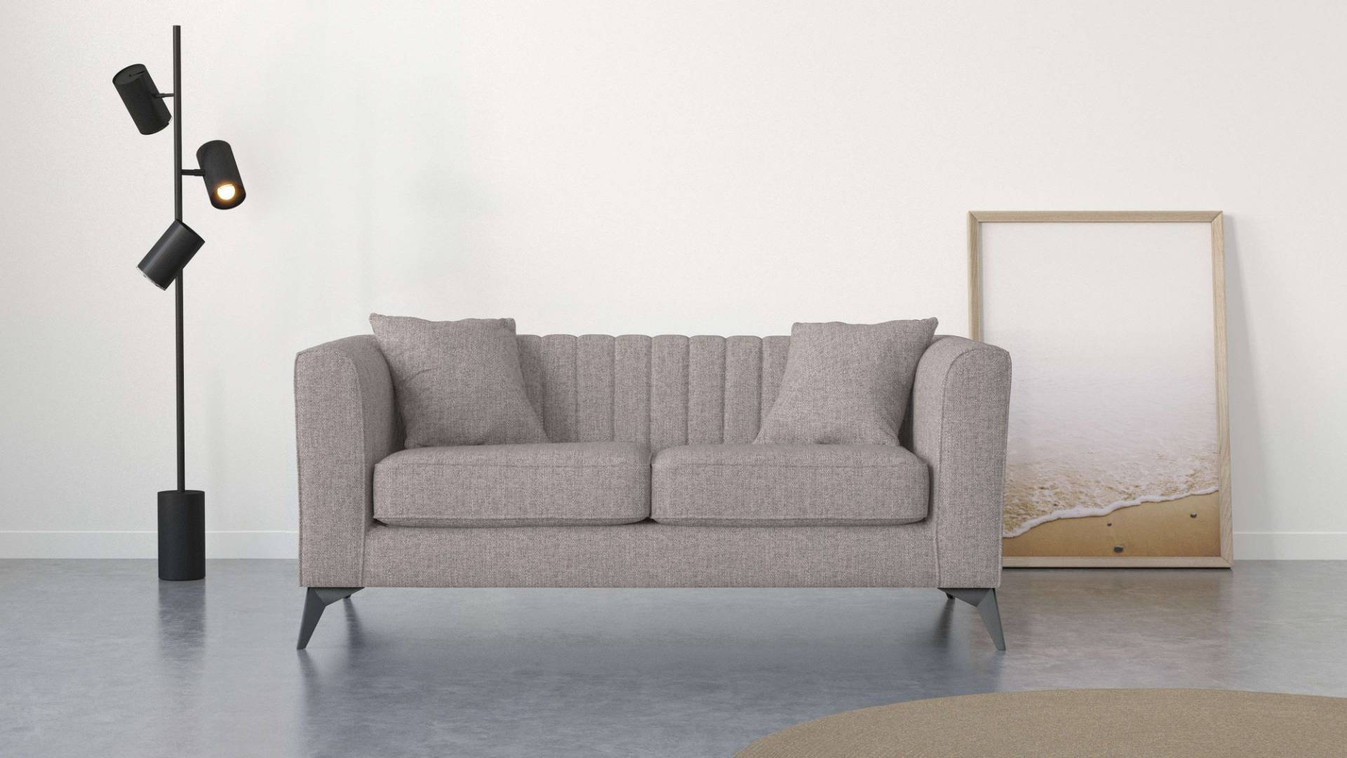 Places of Style 2-Sitzer »MATTHEW elegantes Designsofa, Masse B/T/H: 170/86/74 cm«, Steppung im Rücken, lose Sitzkissen, incl. Zierkissen von PLACES OF STYLE