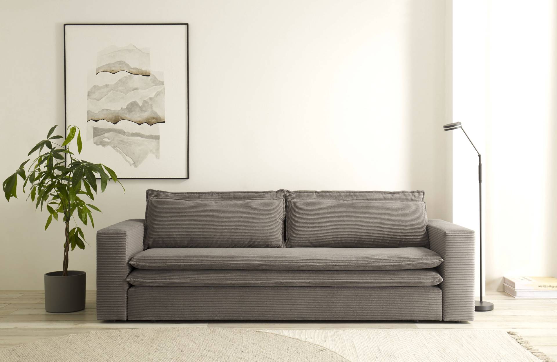 Places of Style 3-Sitzer »PIAGGE«, Cord-Bezug - mit Bettfunktion und Bettkasten, mit praktischem Topper Places of Style 3-Sitzer »PIAGGE«, Cord-Bezug - mit Bettfunktion und Bettkasten, mit praktischem Topper von PLACES OF STYLE