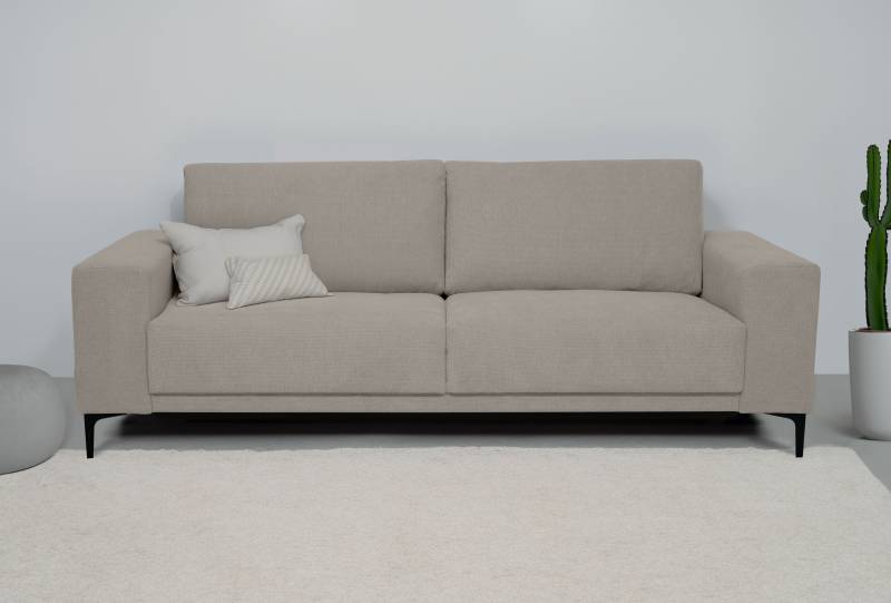 Places of Style 3-Sitzer »Xander«, Breite 224 cm, Soft-Touch Chenille, schwarze Metallfüssen von PLACES OF STYLE