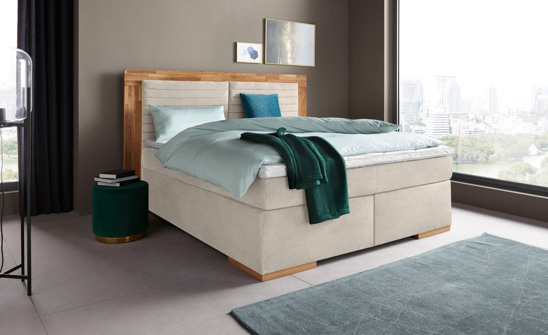 Places of Style Boxspringbett »Cup«, mit Massivholzrahmen, mit Topper, in 2 Härtegraden, in 3 Breiten Places of Style Boxspringbett »Cup«, mit Massivholzrahmen, mit Topper, in 2 Härtegraden, in 3 Breiten von PLACES OF STYLE