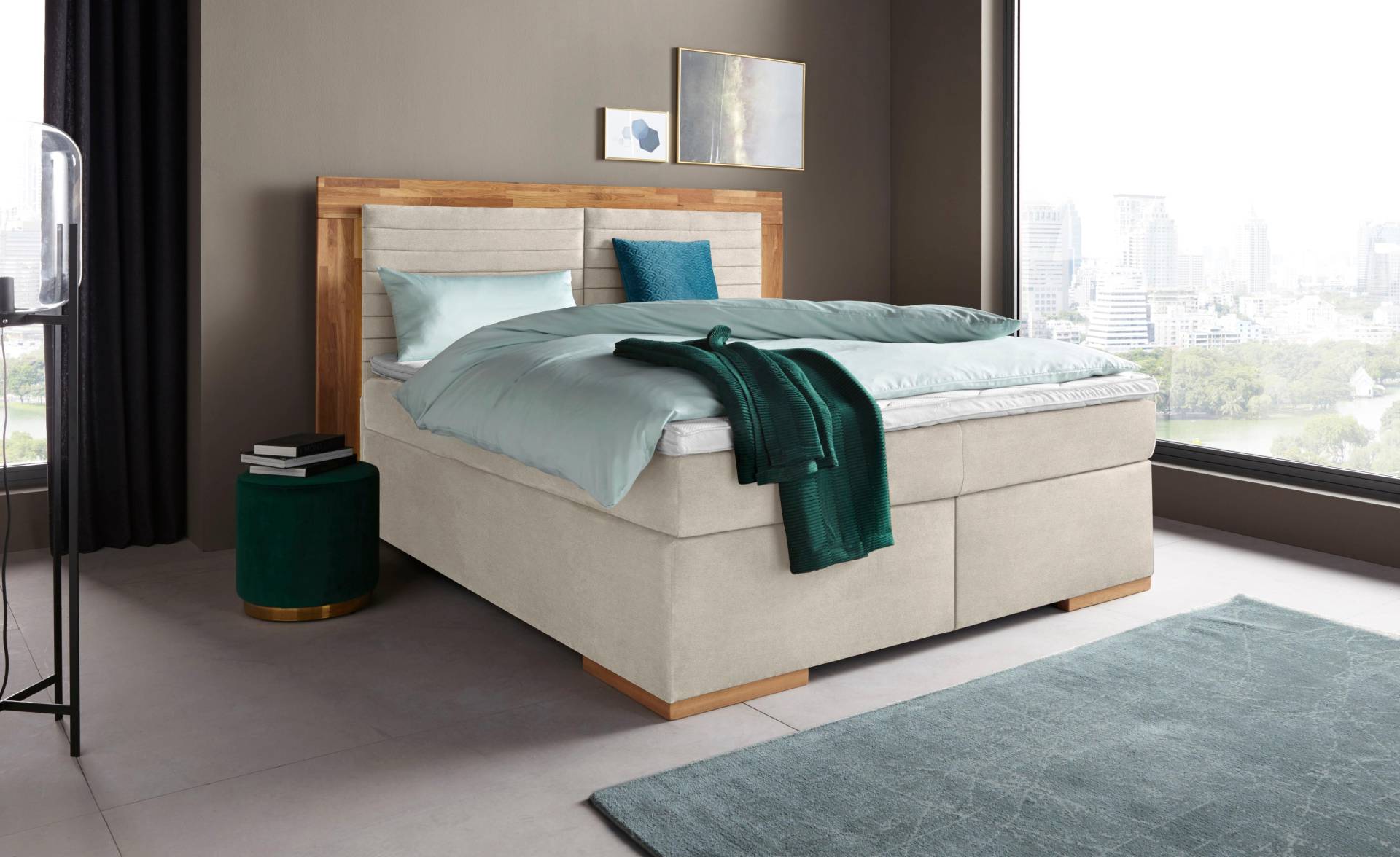 Places of Style Boxspringbett »Cup«, mit Massivholzrahmen, mit Topper, in 2 Härtegraden, in 3 Breiten Places of Style Boxspringbett »Cup«, mit Massivholzrahmen, mit Topper, in 2 Härtegraden, in 3 Breiten von PLACES OF STYLE