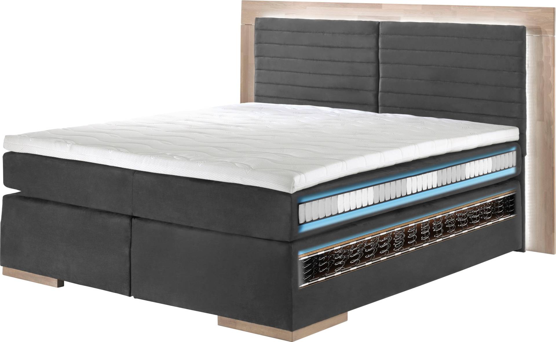 Places of Style Boxspringbett »Cup«, mit Massivholzrahmen, mit Topper, in 2 Härtegraden, in 3 Breiten Places of Style Boxspringbett »Cup«, mit Massivholzrahmen, mit Topper, in 2 Härtegraden, in 3 Breiten von PLACES OF STYLE