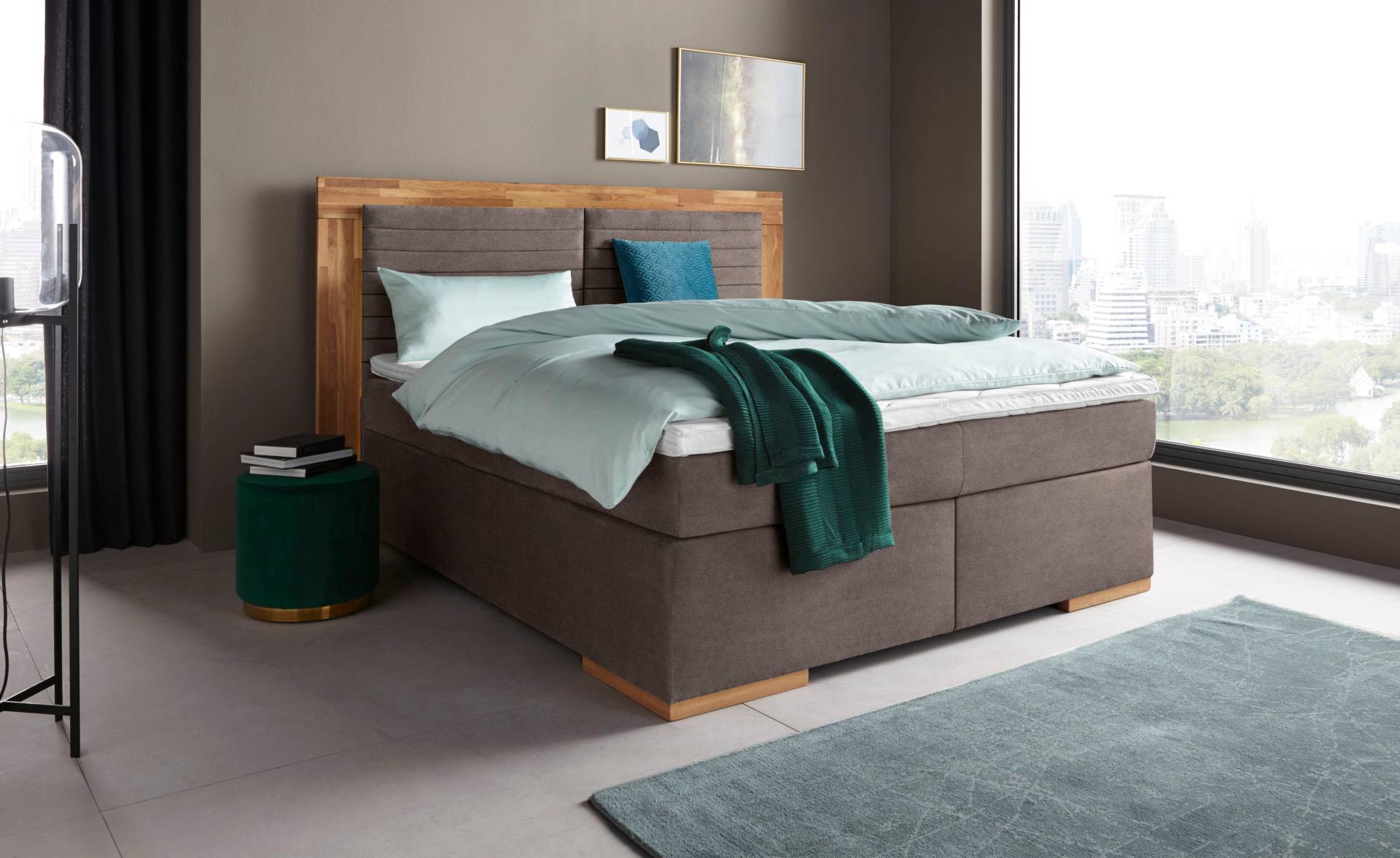 Places of Style Boxspringbett »Cup«, mit Massivholzrahmen, mit Topper, in 2 Härtegraden, in 3 Breiten Places of Style Boxspringbett »Cup«, mit Massivholzrahmen, mit Topper, in 2 Härtegraden, in 3 Breiten von PLACES OF STYLE