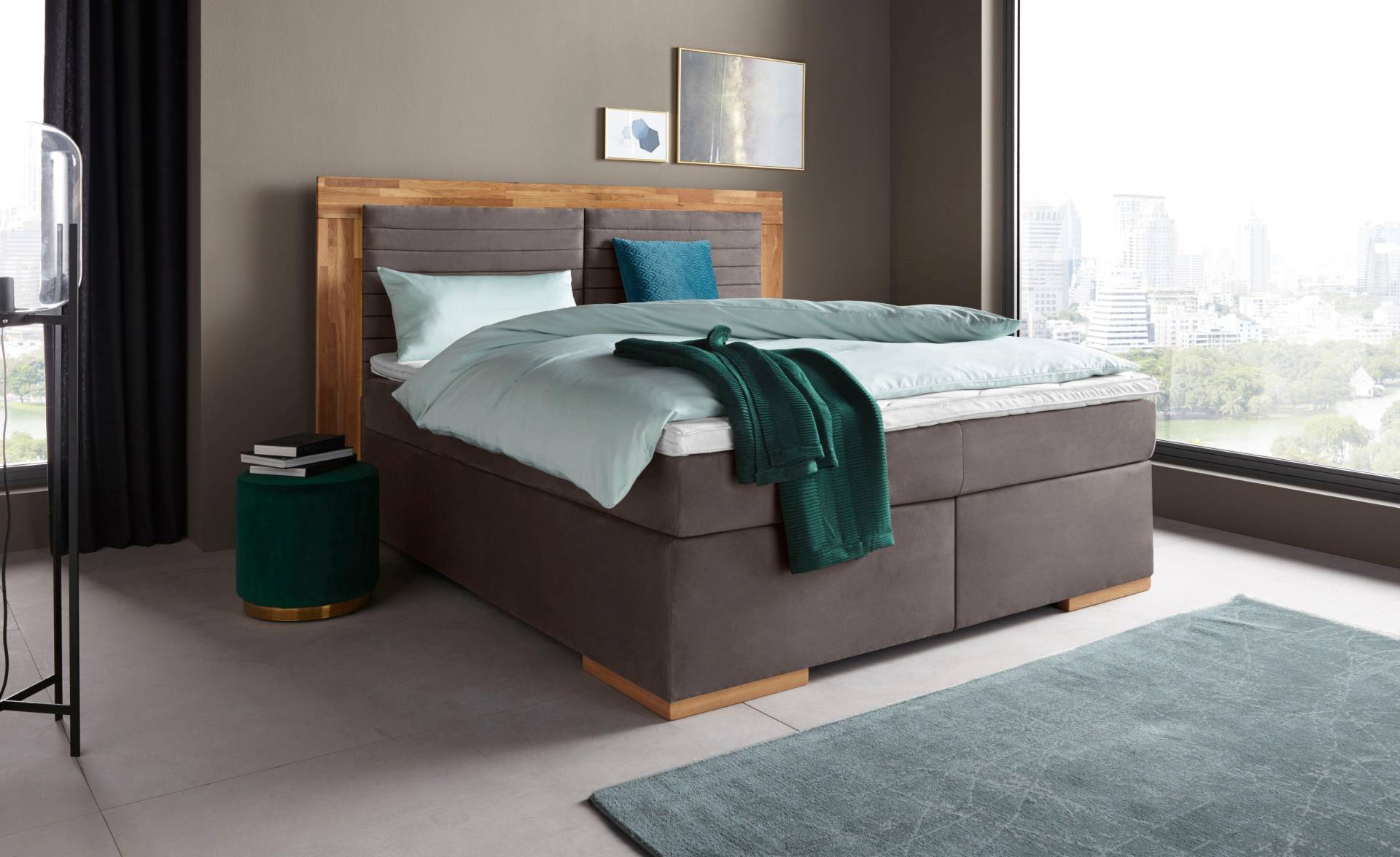 Places of Style Boxspringbett »Cup«, mit Massivholzrahmen, mit Topper, in 2 Härtegraden, in 3 Breiten Places of Style Boxspringbett »Cup«, mit Massivholzrahmen, mit Topper, in 2 Härtegraden, in 3 Breiten von PLACES OF STYLE