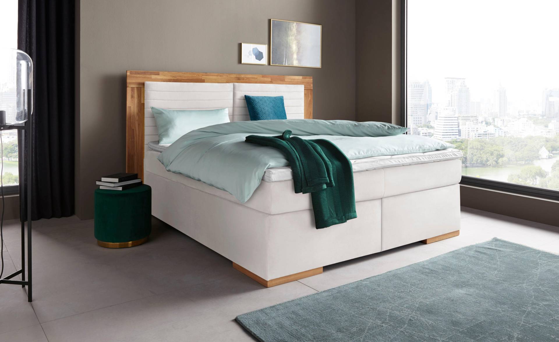 Places of Style Boxspringbett »Cup«, mit Massivholzrahmen, mit Topper, in 2 Härtegraden, in 3 Breiten Places of Style Boxspringbett »Cup«, mit Massivholzrahmen, mit Topper, in 2 Härtegraden, in 3 Breiten von PLACES OF STYLE