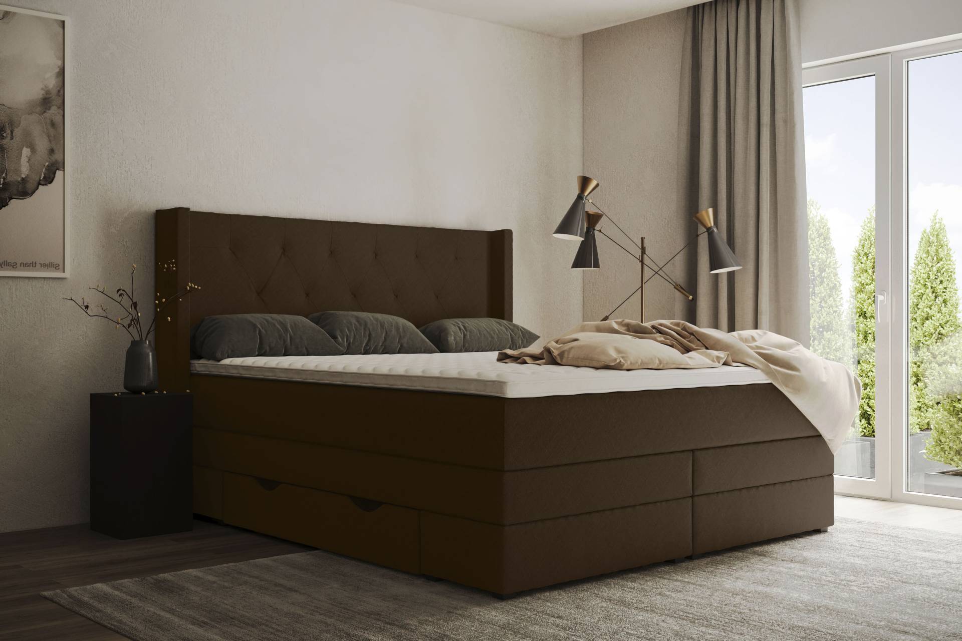 Places of Style Boxspringbett »Elegance«, mit schöner Knopfheftung, in den Härtegraden H2 & H3, inkl. Schubladen Places of Style Boxspringbett »Elegance«, mit schöner Knopfheftung, in den Härtegraden H2 & H3, inkl. Schubladen von PLACES OF STYLE