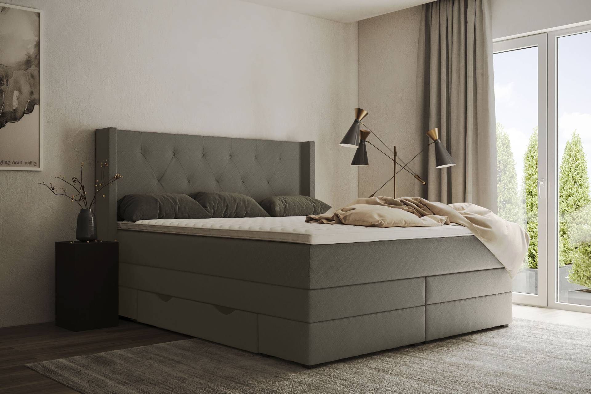 Places of Style Boxspringbett »Elegance«, mit schöner Knopfheftung, in den Härtegraden H2 & H3, inkl. Schubladen Places of Style Boxspringbett »Elegance«, mit schöner Knopfheftung, in den Härtegraden H2 & H3, inkl. Schubladen von PLACES OF STYLE