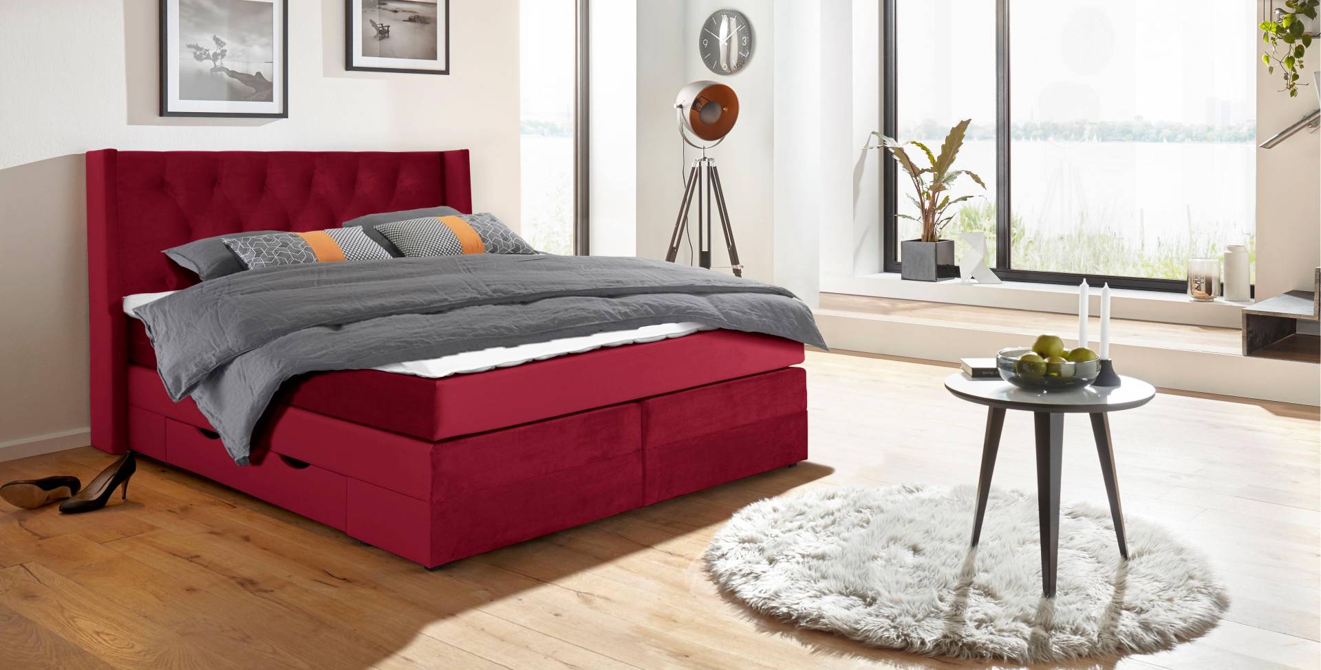 Places of Style Boxspringbett »Elegance«, mit schöner Knopfheftung, in den Härtegraden H2 & H3, inkl. Schubladen Places of Style Boxspringbett »Elegance«, mit schöner Knopfheftung, in den Härtegraden H2 & H3, inkl. Schubladen von PLACES OF STYLE