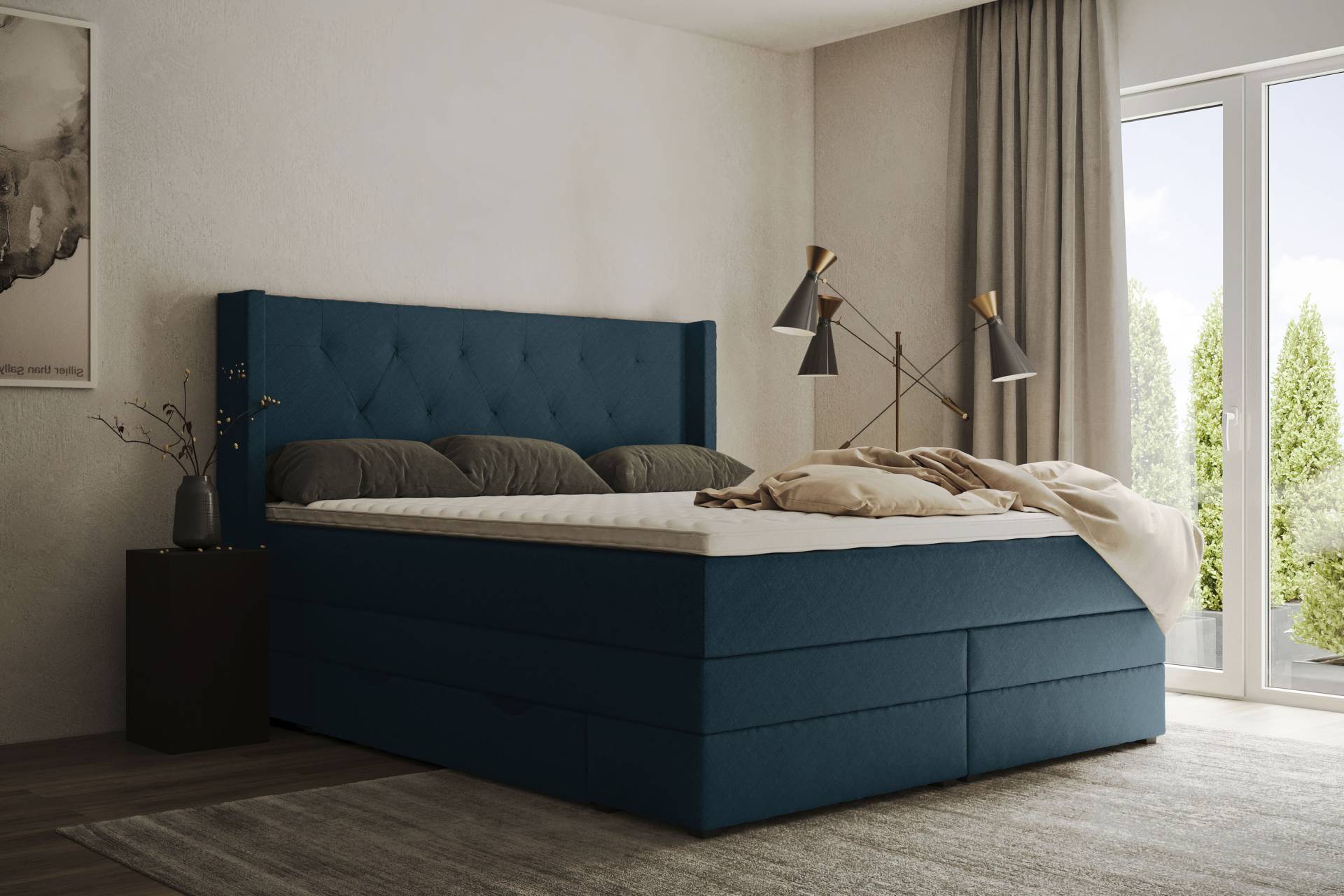 Places of Style Boxspringbett »Elegance«, mit schöner Knopfheftung, in den Härtegraden H2 & H3, inkl. Schubladen Places of Style Boxspringbett »Elegance«, mit schöner Knopfheftung, in den Härtegraden H2 & H3, inkl. Schubladen von PLACES OF STYLE