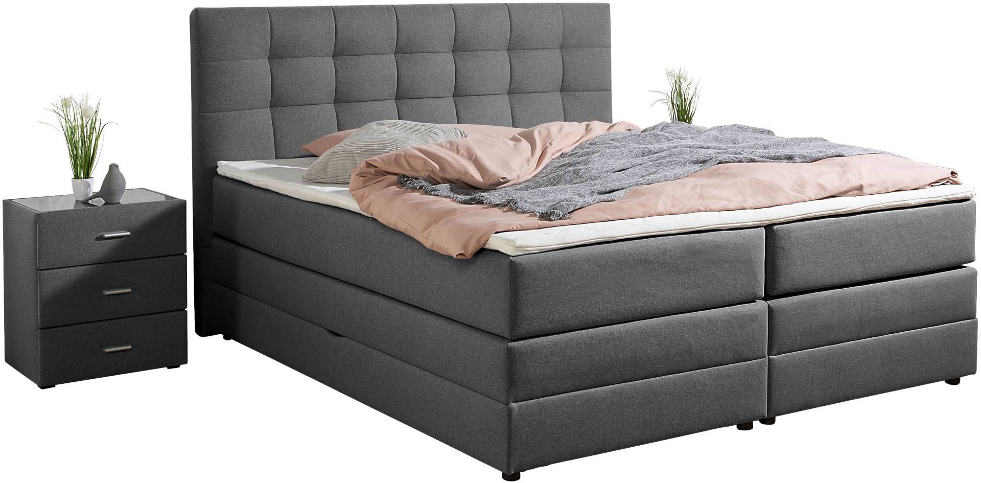 Places of Style Boxspringbett »Ethan«, inkl. Topper und geräumigen Bettkasten erhältlich in H2, H3 und H4 von PLACES OF STYLE