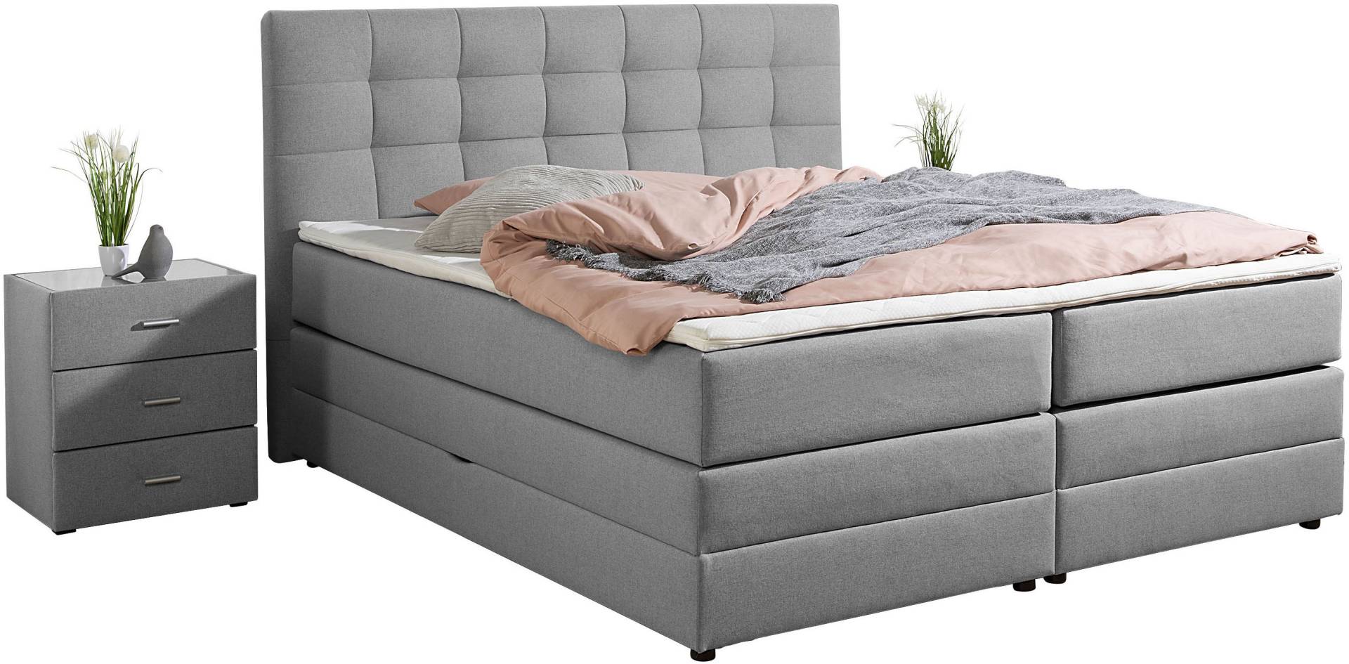 Places of Style Boxspringbett »Ethan«, inkl. Topper und geräumigen Bettkasten erhältlich in H2, H3 und H4 von PLACES OF STYLE