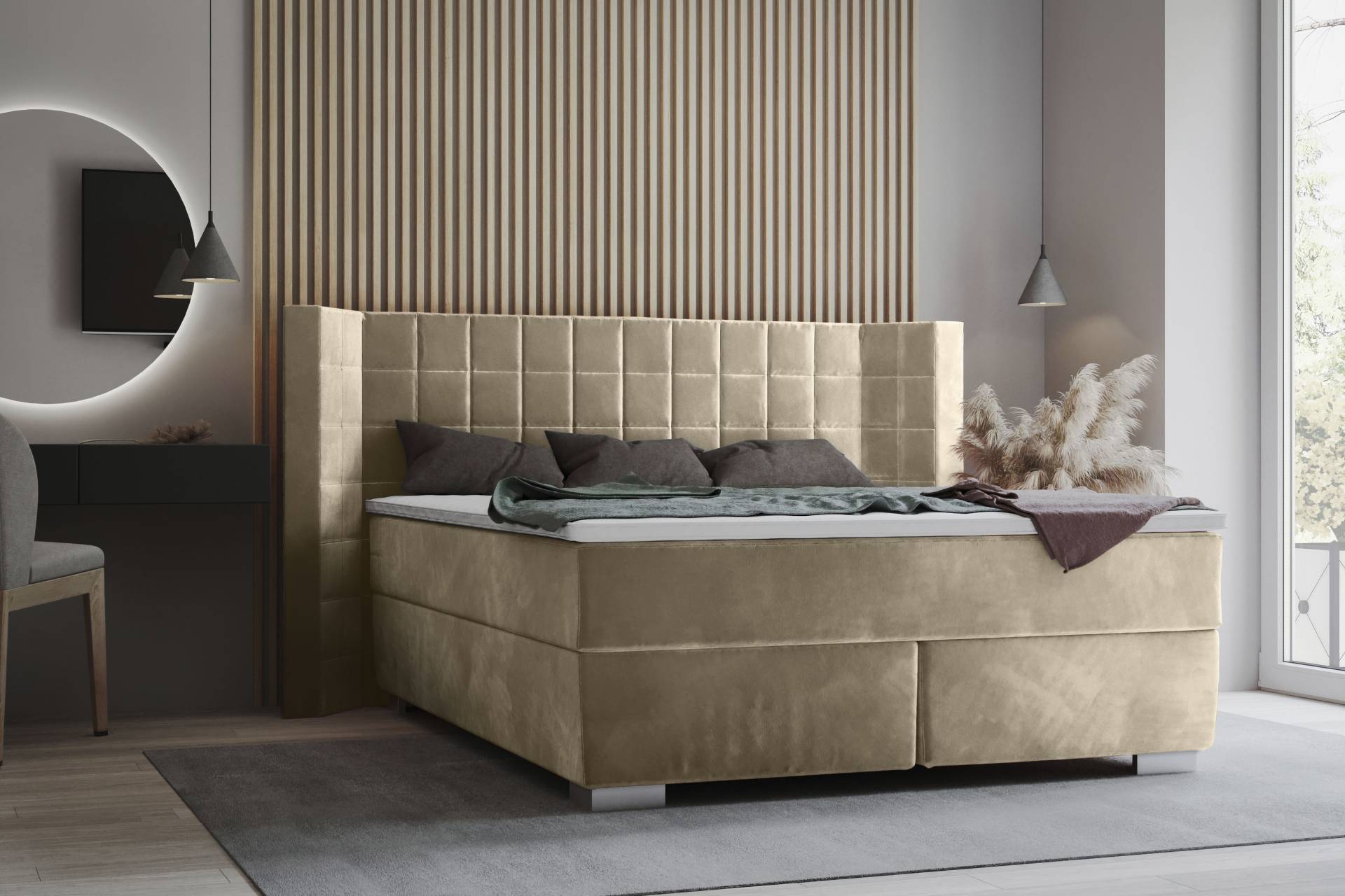 Places of Style Boxspringbett »Piazza«, mit Steppung und Kopfteil mit seitlichen Flügeln Places of Style Boxspringbett »Piazza«, mit Steppung und Kopfteil mit seitlichen Flügeln von PLACES OF STYLE