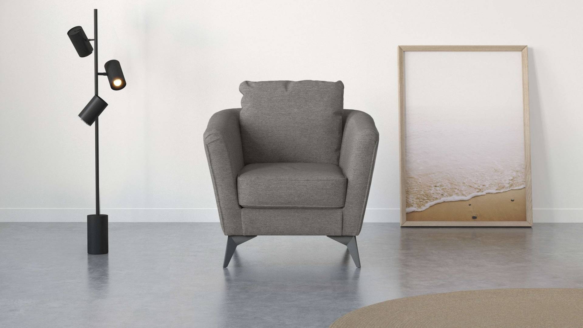 Places of Style Cocktailsessel »MATTHEW Sessel, Masse B/T/H: 83/85/88 cm«, modern, mit Rückenkissen von PLACES OF STYLE