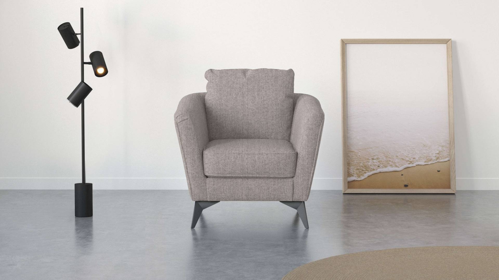 Places of Style Cocktailsessel »MATTHEW Sessel, Masse B/T/H: 83/85/88 cm«, modern, mit Rückenkissen von PLACES OF STYLE