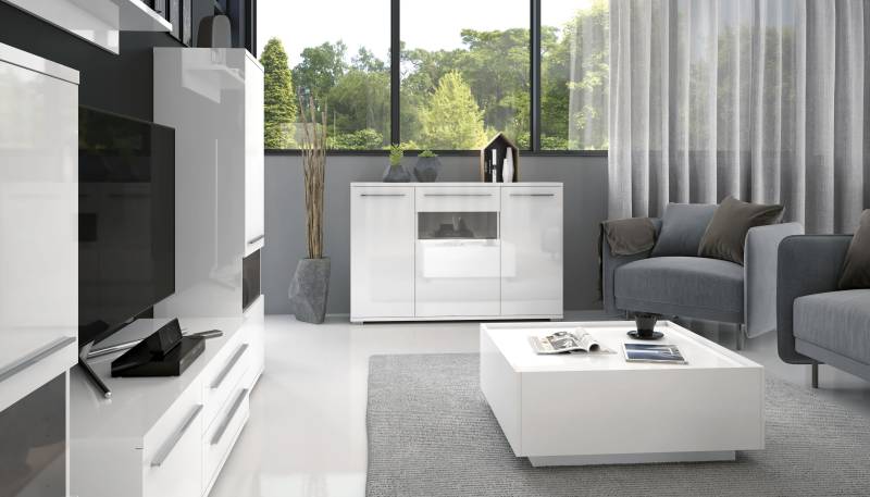 Places of Style Couchtisch »Piano«, hochwertig UV lackiert, mit zwei Schubladen inkl. Soft-Close Funktion von PLACES OF STYLE