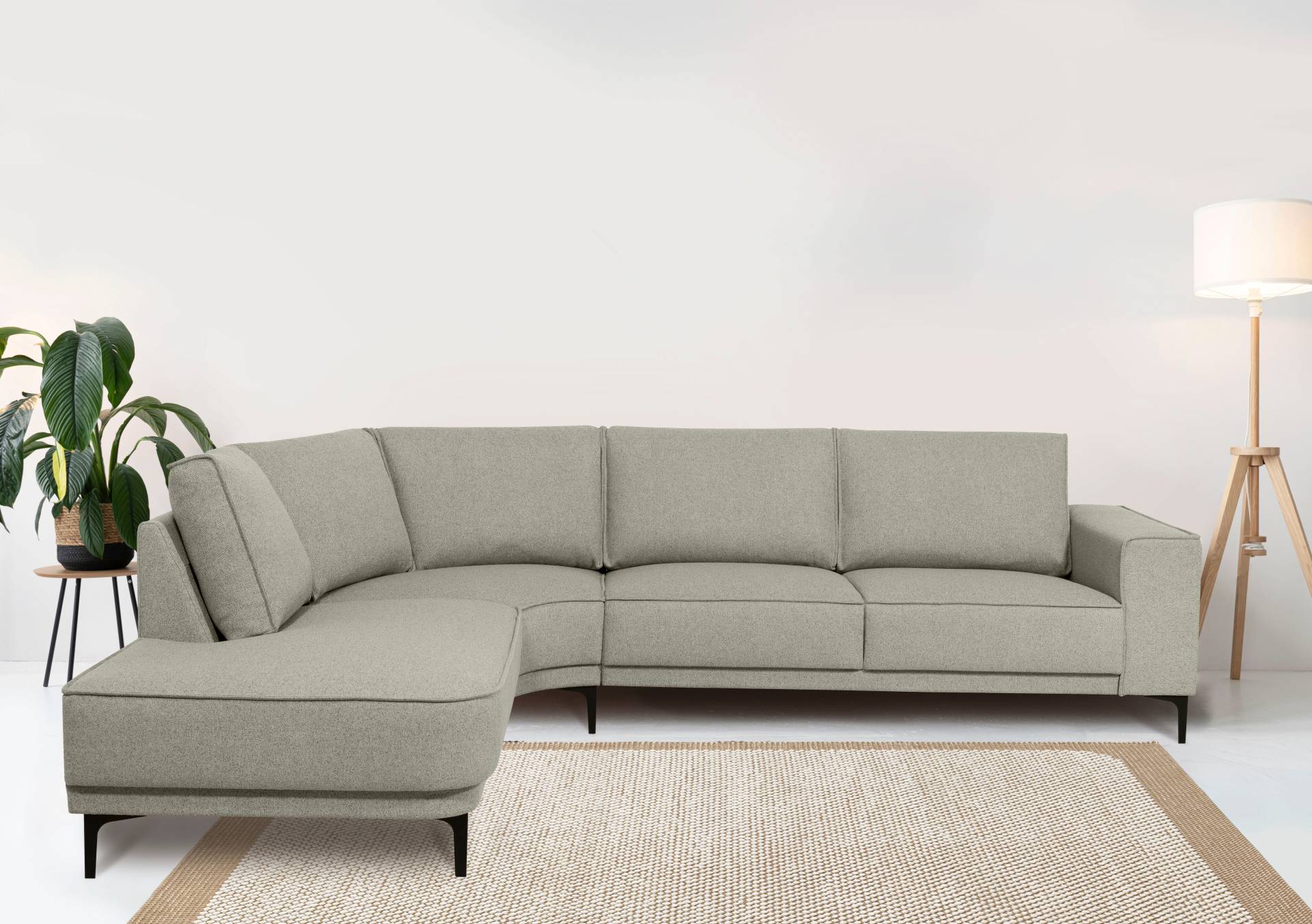 Places of Style Ecksofa »Casina«, mit abgerundeter Ottomane, in einem weichen Chenille-Stoff von PLACES OF STYLE
