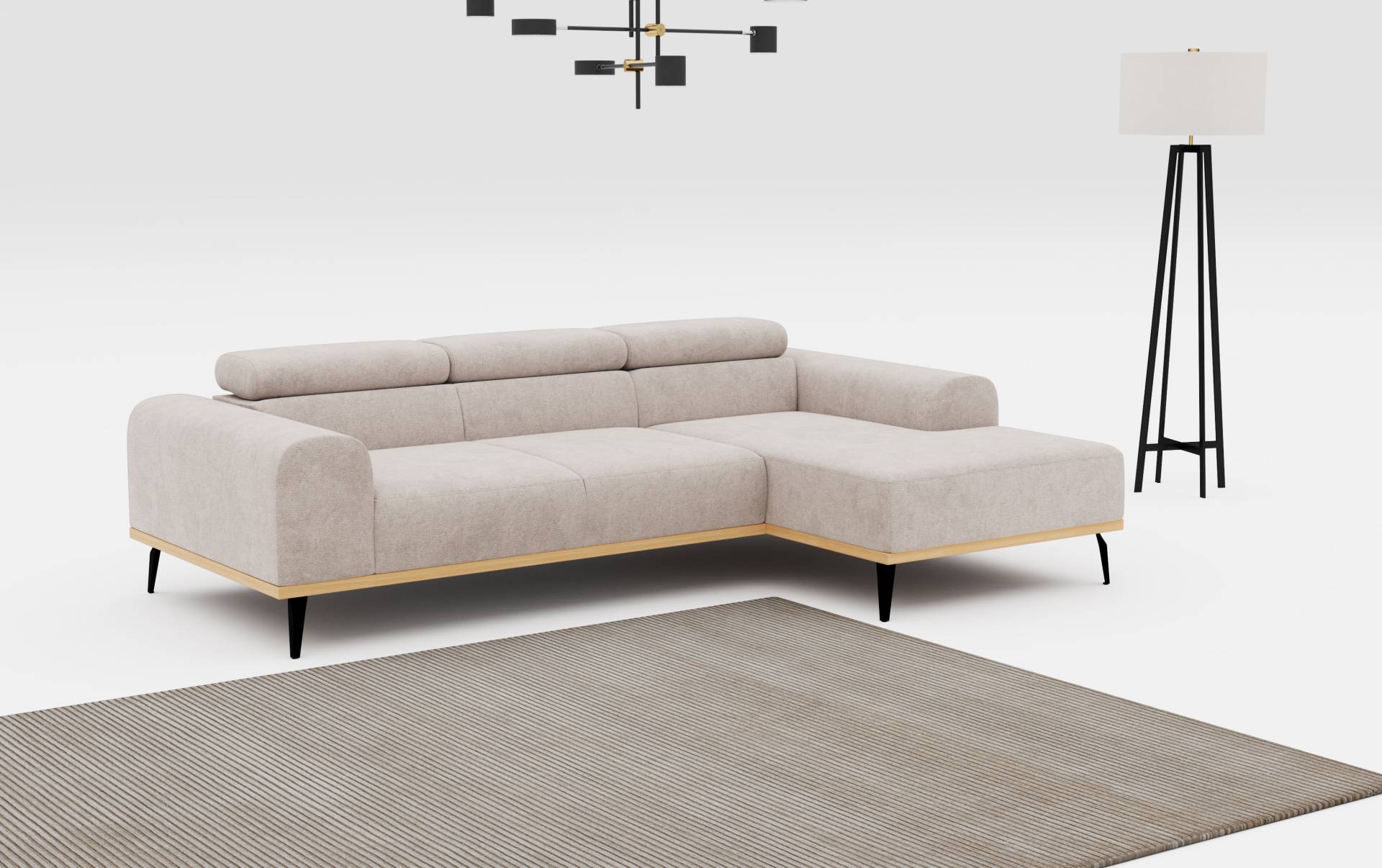 Places of Style Ecksofa »Carlo L-Form«, mit Kopfteilverstellung & Holz-Rahmenoptik, optional Relaxfunktion Places of Style Ecksofa »Carlo L-Form«, mit Kopfteilverstellung & Holz-Rahmenoptik, optional Relaxfunktion von PLACES OF STYLE