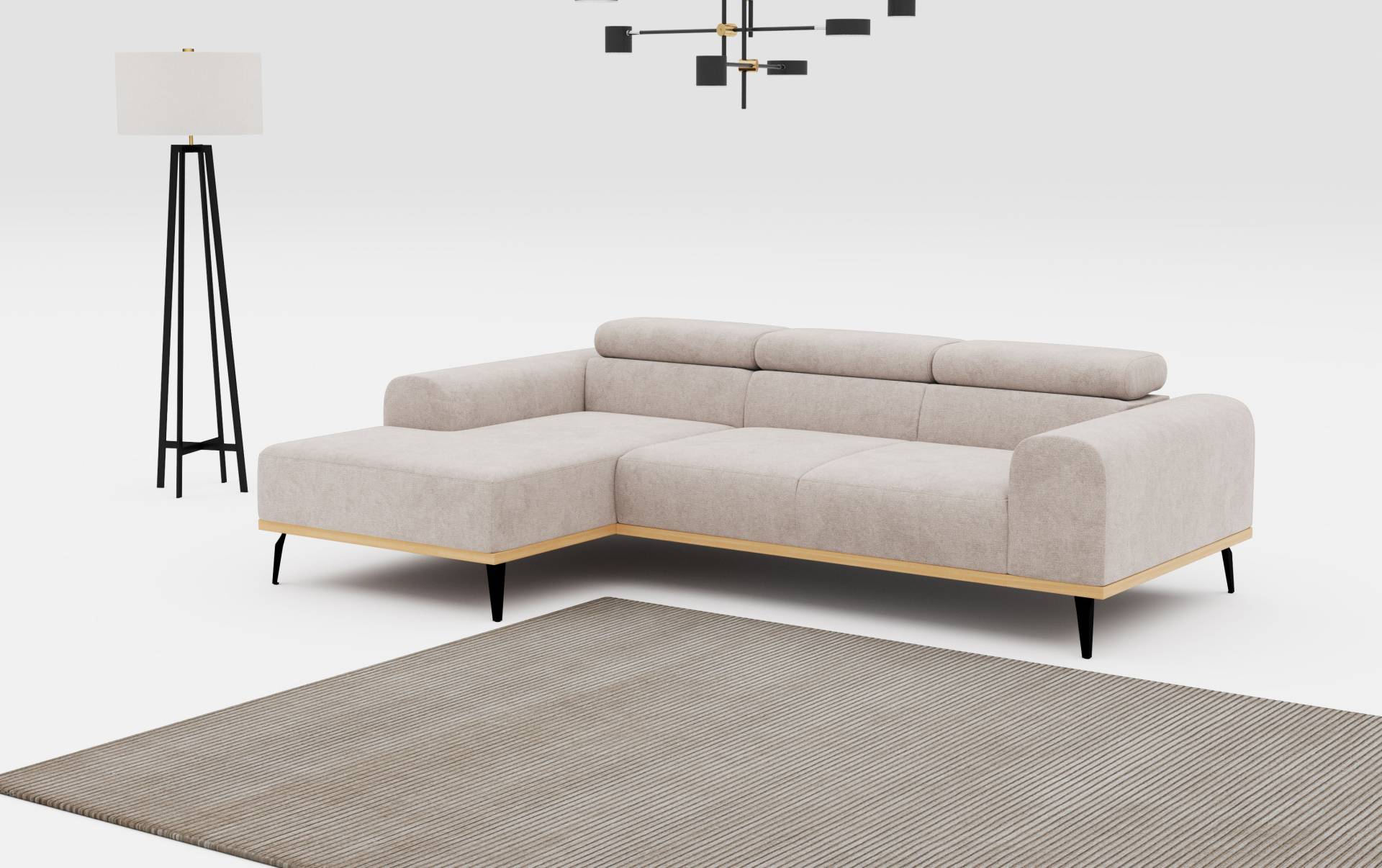 Places of Style Ecksofa »Carlo L-Form«, mit Kopfteilverstellung & Holz-Rahmenoptik, optional Relaxfunktion Places of Style Ecksofa »Carlo L-Form«, mit Kopfteilverstellung & Holz-Rahmenoptik, optional Relaxfunktion von PLACES OF STYLE