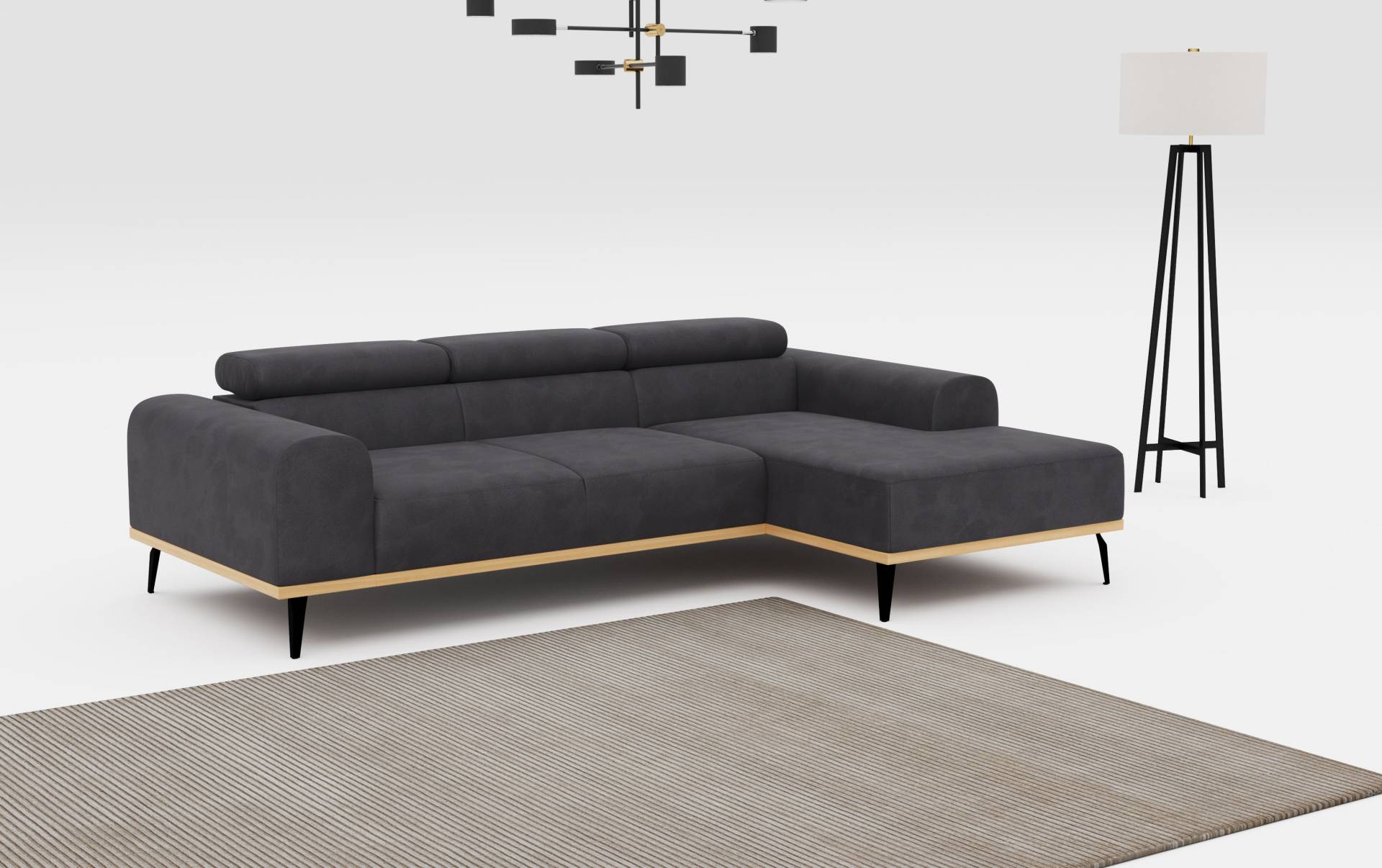 Places of Style Ecksofa »Carlo L-Form«, mit Kopfteilverstellung & Holz-Rahmenoptik, optional Relaxfunktion Places of Style Ecksofa »Carlo L-Form«, mit Kopfteilverstellung & Holz-Rahmenoptik, optional Relaxfunktion von PLACES OF STYLE