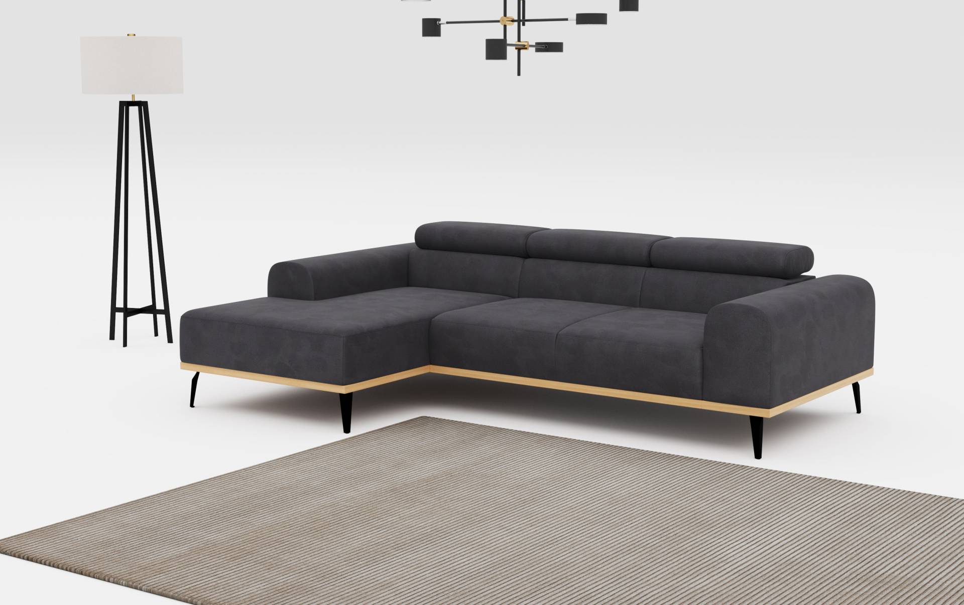 Places of Style Ecksofa »Carlo L-Form«, mit Kopfteilverstellung & Holz-Rahmenoptik, optional Relaxfunktion Places of Style Ecksofa »Carlo L-Form«, mit Kopfteilverstellung & Holz-Rahmenoptik, optional Relaxfunktion von PLACES OF STYLE