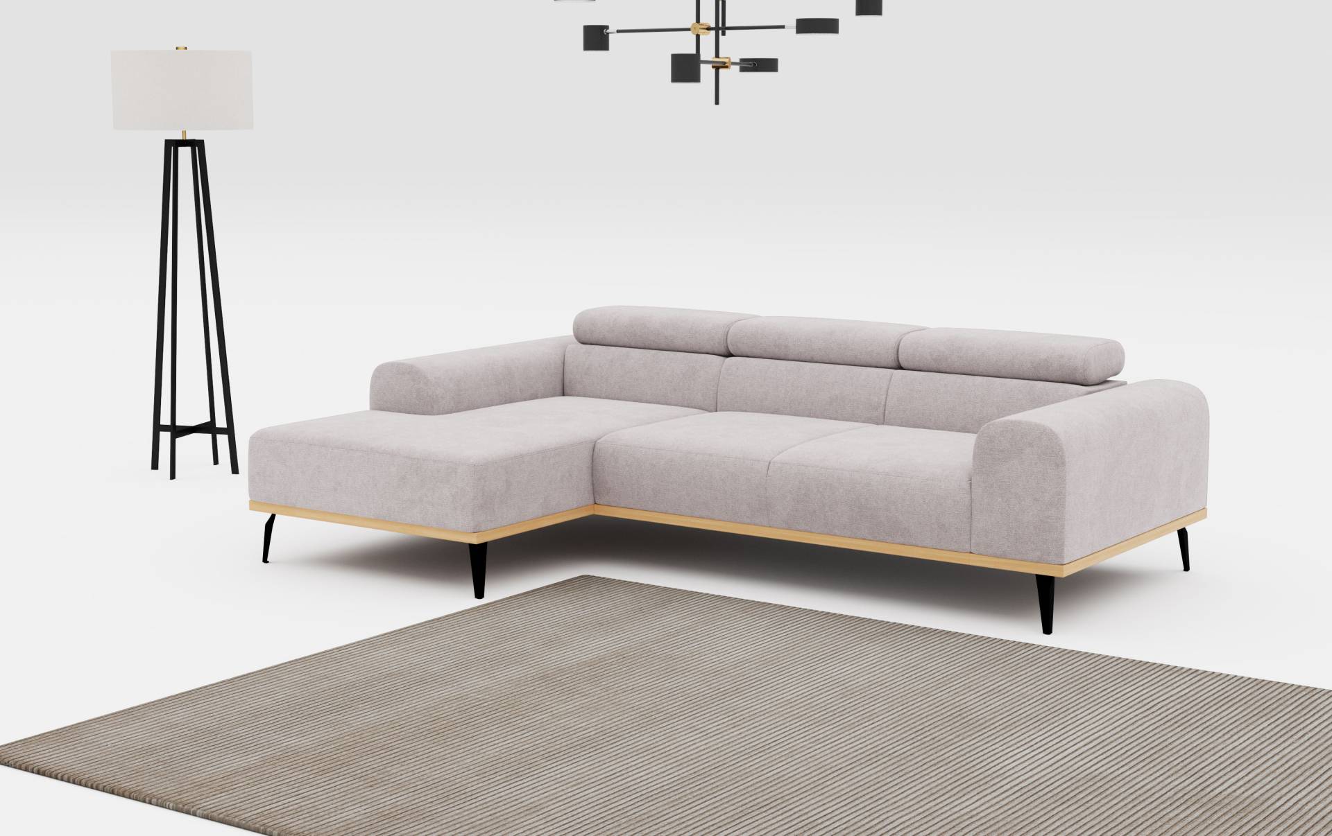 Places of Style Ecksofa »Carlo L-Form«, mit Kopfteilverstellung & Holz-Rahmenoptik, optional Relaxfunktion Places of Style Ecksofa »Carlo L-Form«, mit Kopfteilverstellung & Holz-Rahmenoptik, optional Relaxfunktion von PLACES OF STYLE