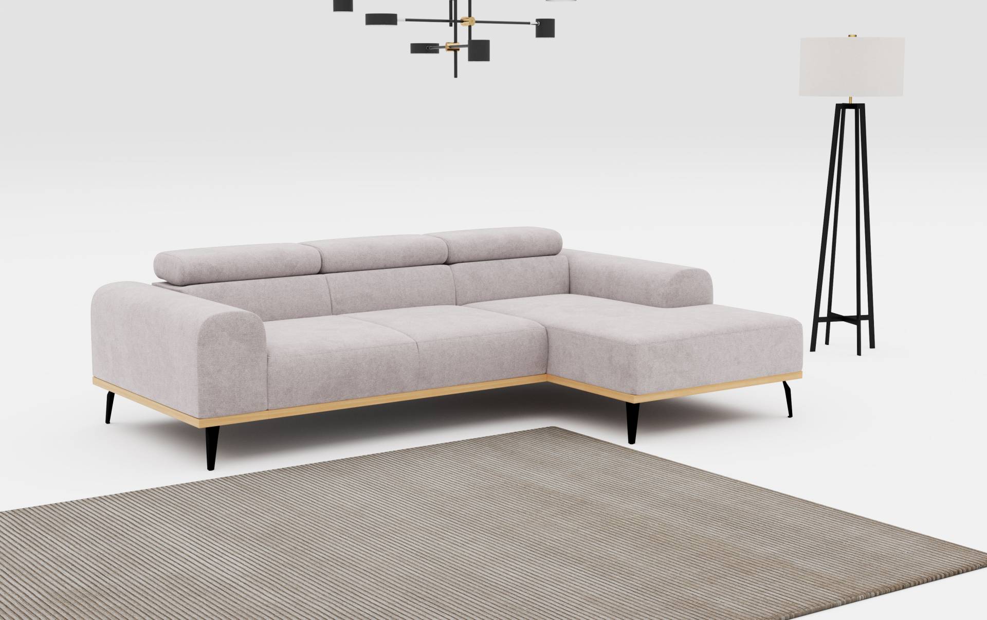 Places of Style Ecksofa »Carlo L-Form«, mit Kopfteilverstellung & Holz-Rahmenoptik, optional Relaxfunktion Places of Style Ecksofa »Carlo L-Form«, mit Kopfteilverstellung & Holz-Rahmenoptik, optional Relaxfunktion von PLACES OF STYLE