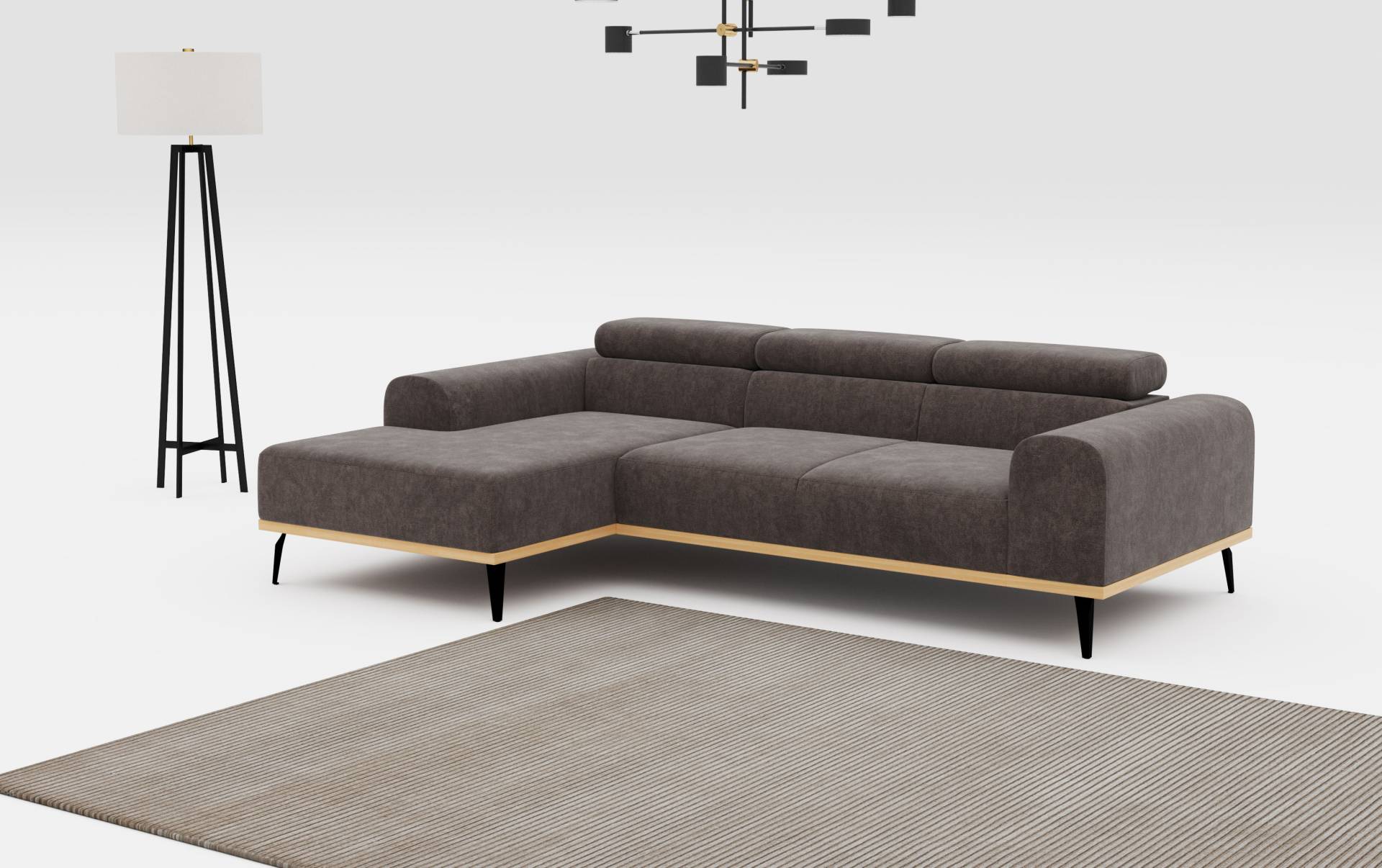 Places of Style Ecksofa »Carlo L-Form«, mit Kopfteilverstellung & Holz-Rahmenoptik, optional Relaxfunktion Places of Style Ecksofa »Carlo L-Form«, mit Kopfteilverstellung & Holz-Rahmenoptik, optional Relaxfunktion von PLACES OF STYLE
